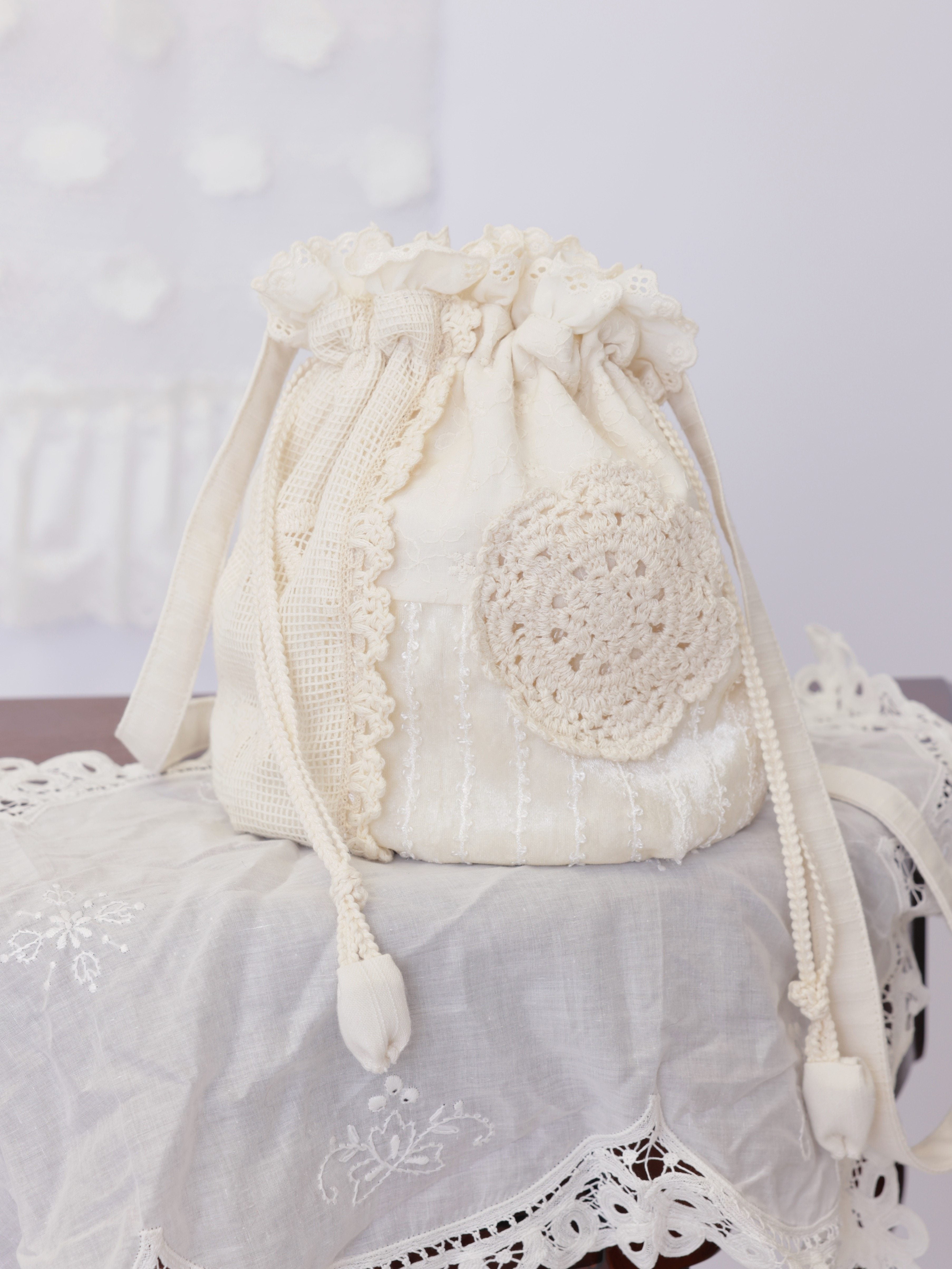 Vintage Crochet Patchwork Bucket Bag - SemenCoicis by Land Decora