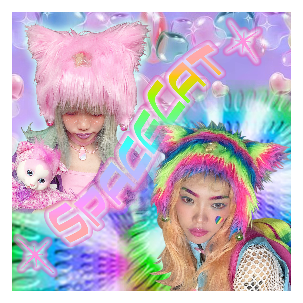 Decora Rainbow Beast Ear Hat - Fluffy Pastel Furry Cute - NIHONKIDS by Land Decora