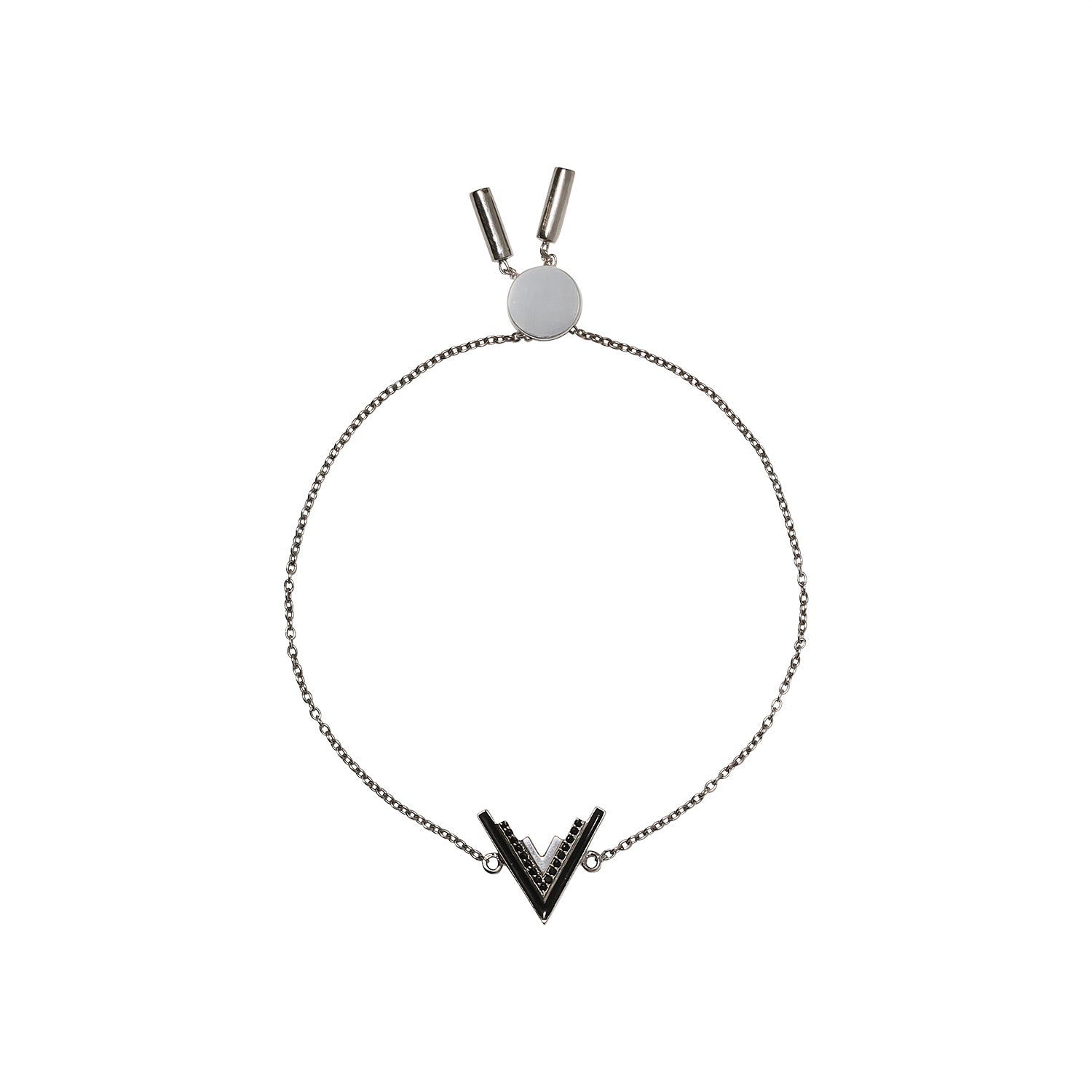 Valor V Onyx Silver Bracelet by OGE Jewelry