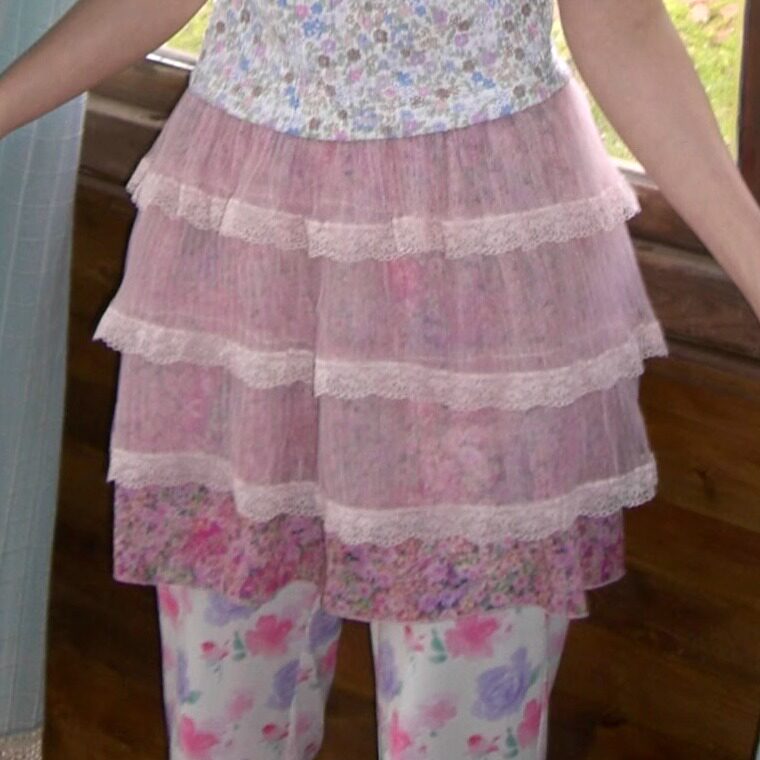 Floral Lace Chiffon Skirt - HIBABAO by Land Decora