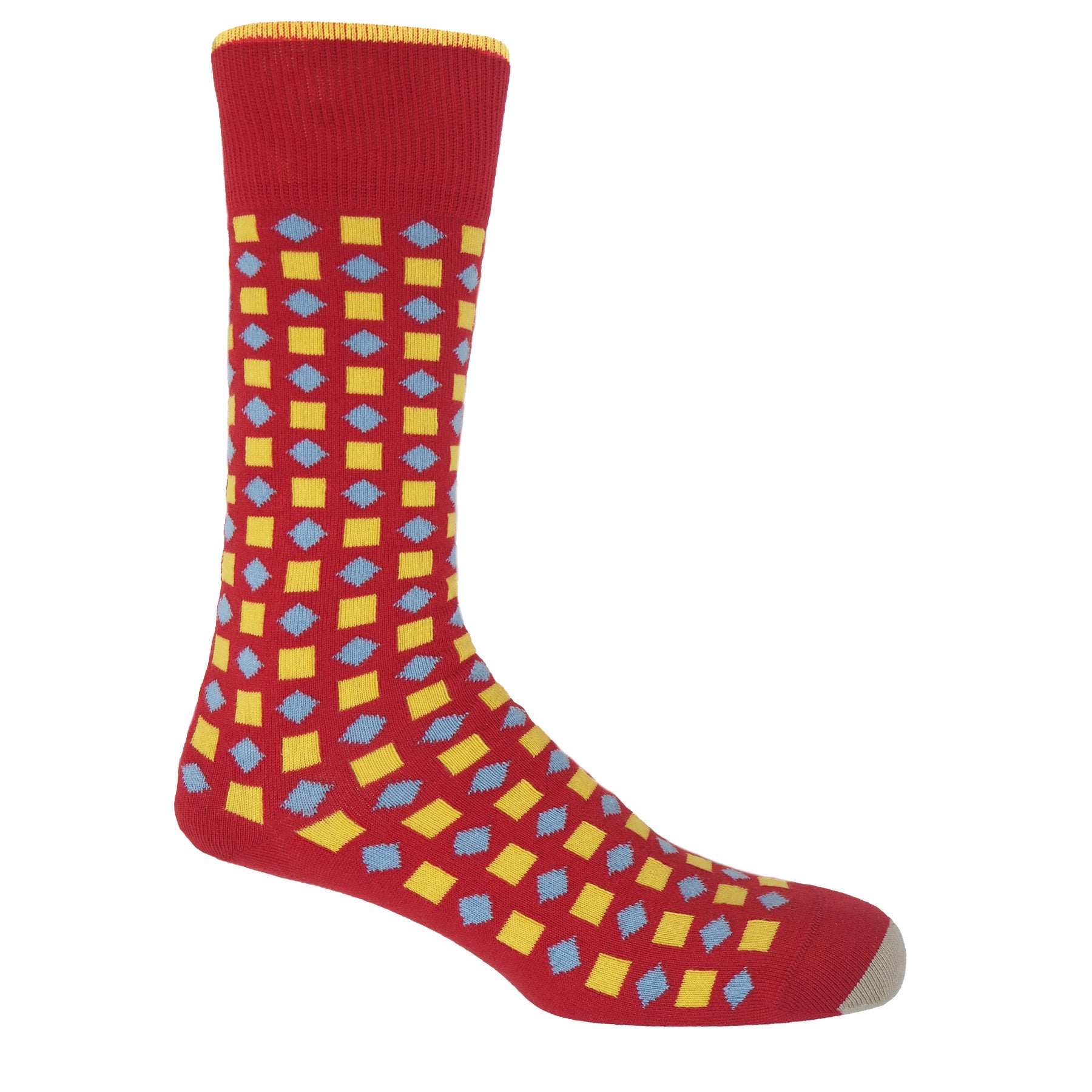 Diamonds Men's Socks - Red by Peper Harow
