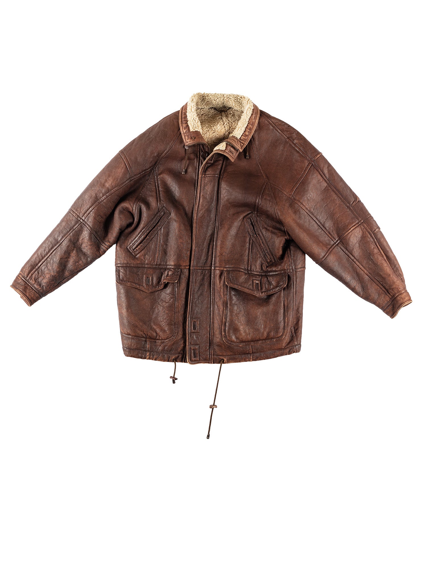 Vintage 90's Men Sheepskin Coat in Brown by Northern Grip