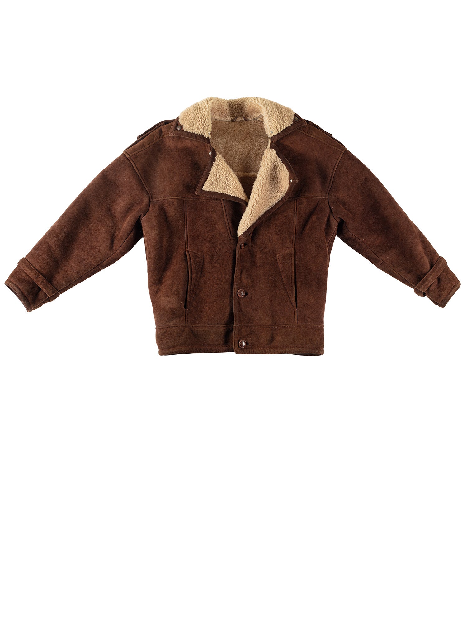 Vintage 80's Men Sheepskin Coat in Brown by Northern Grip