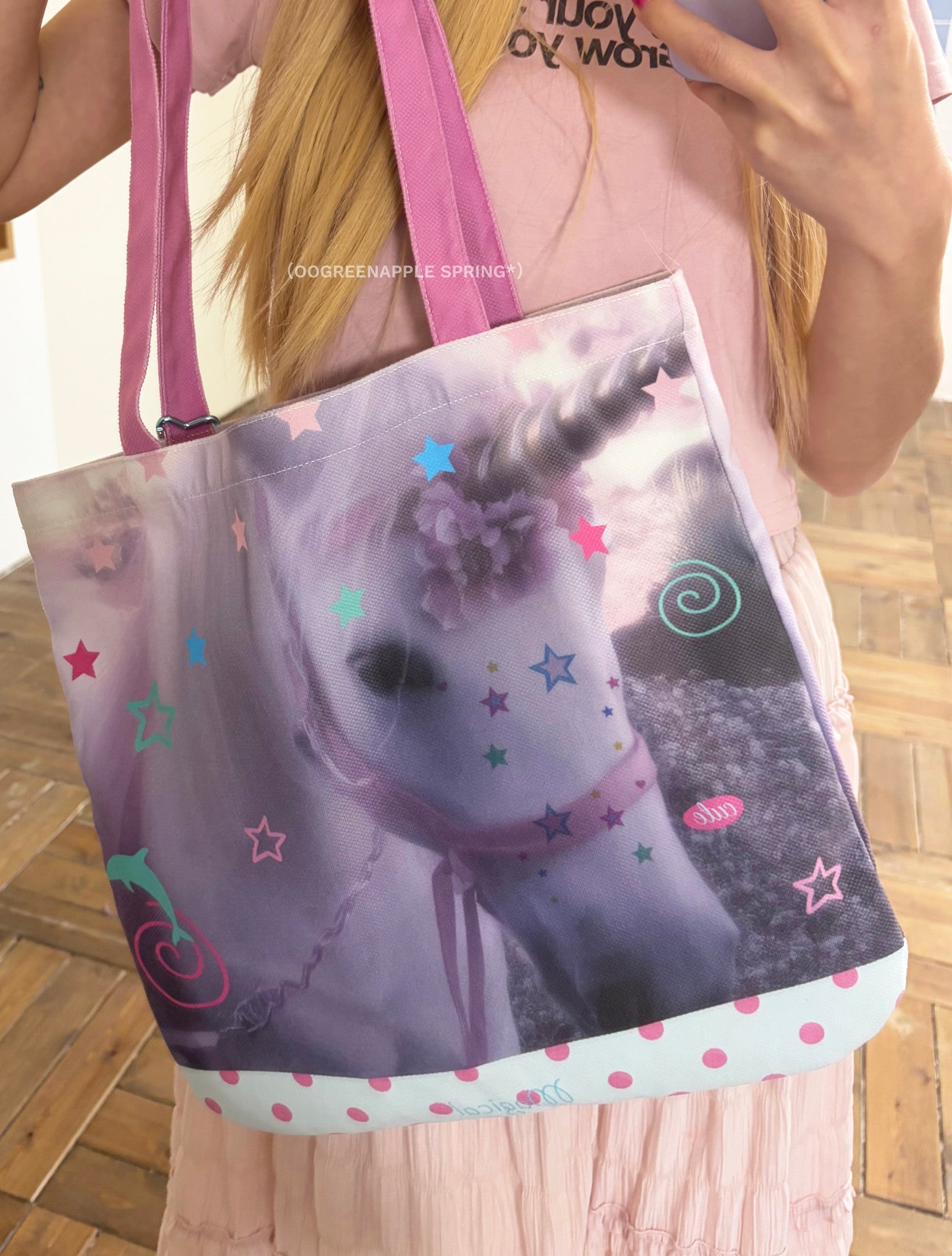 Y2K Dreamcore Canvas Tote Bag - Oogreenapple by Land Decora