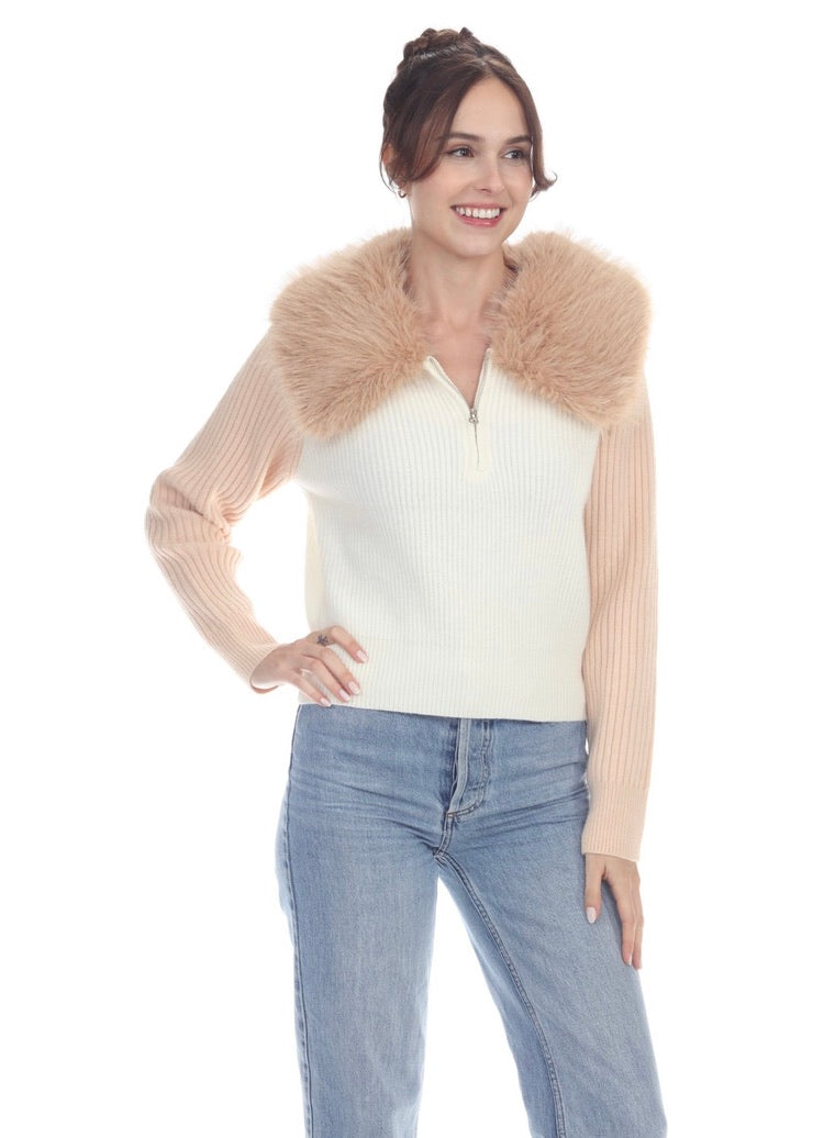 Diana Faux Fur Jacket Sweater by Sierra Deene