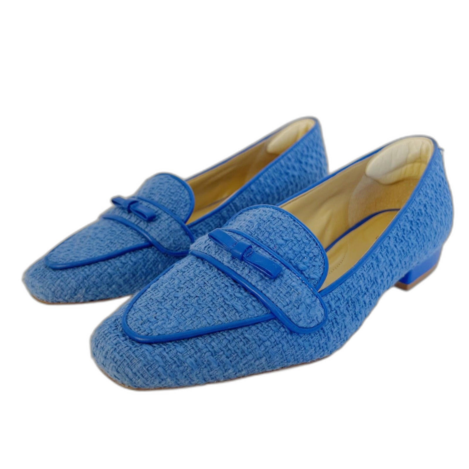 Like New Talbots Jane Bow Loafers Amherst Tweed in Capri Blue Flats Si by Hot Girl Secondhand