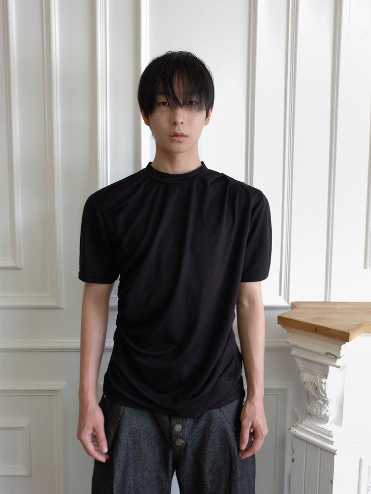 Off/Sc Ice Silk Waved Pleated Avant-Garde Tee by OFFCULTURE