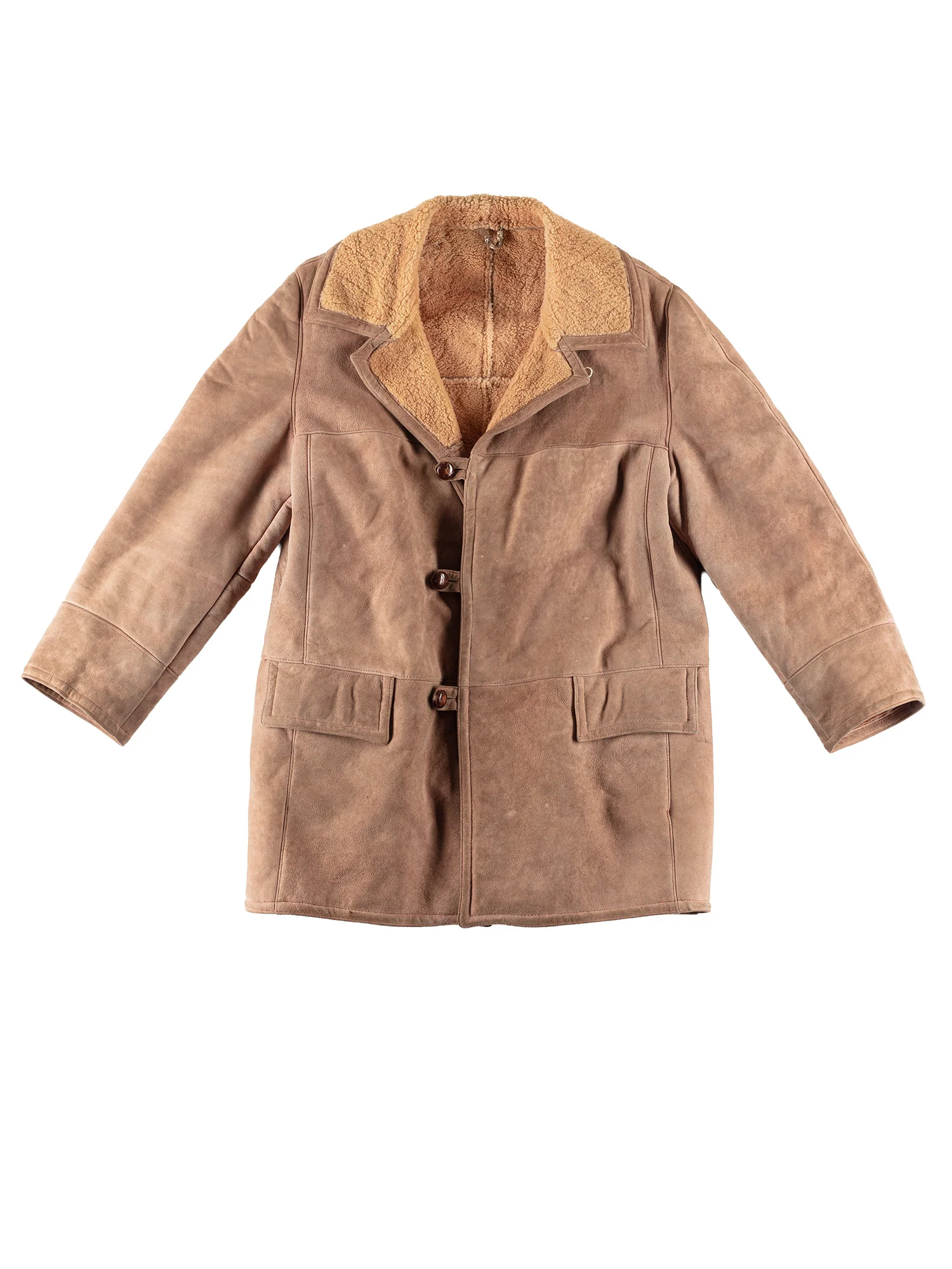 Vintage 70's Men Sheepskin Coat in Beige by Northern Grip