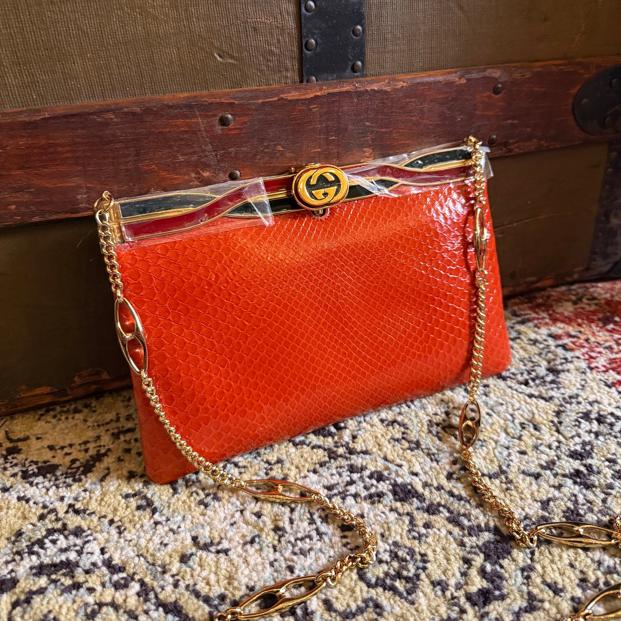 Gucci Broadway Python Evening Clutch by The Vintage New Yorker