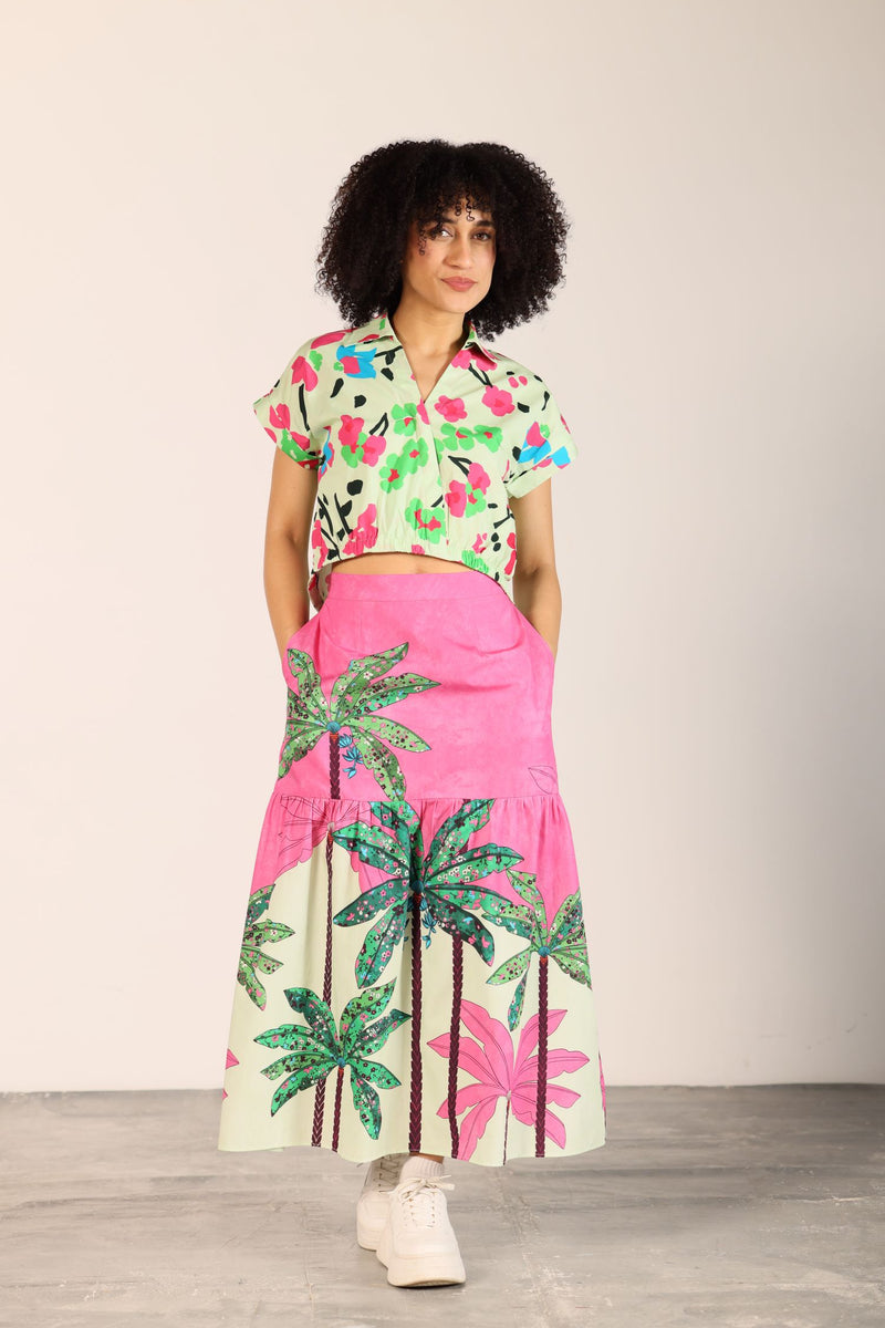 PINK TROPICS ADA SKIRT by Maude Vivante