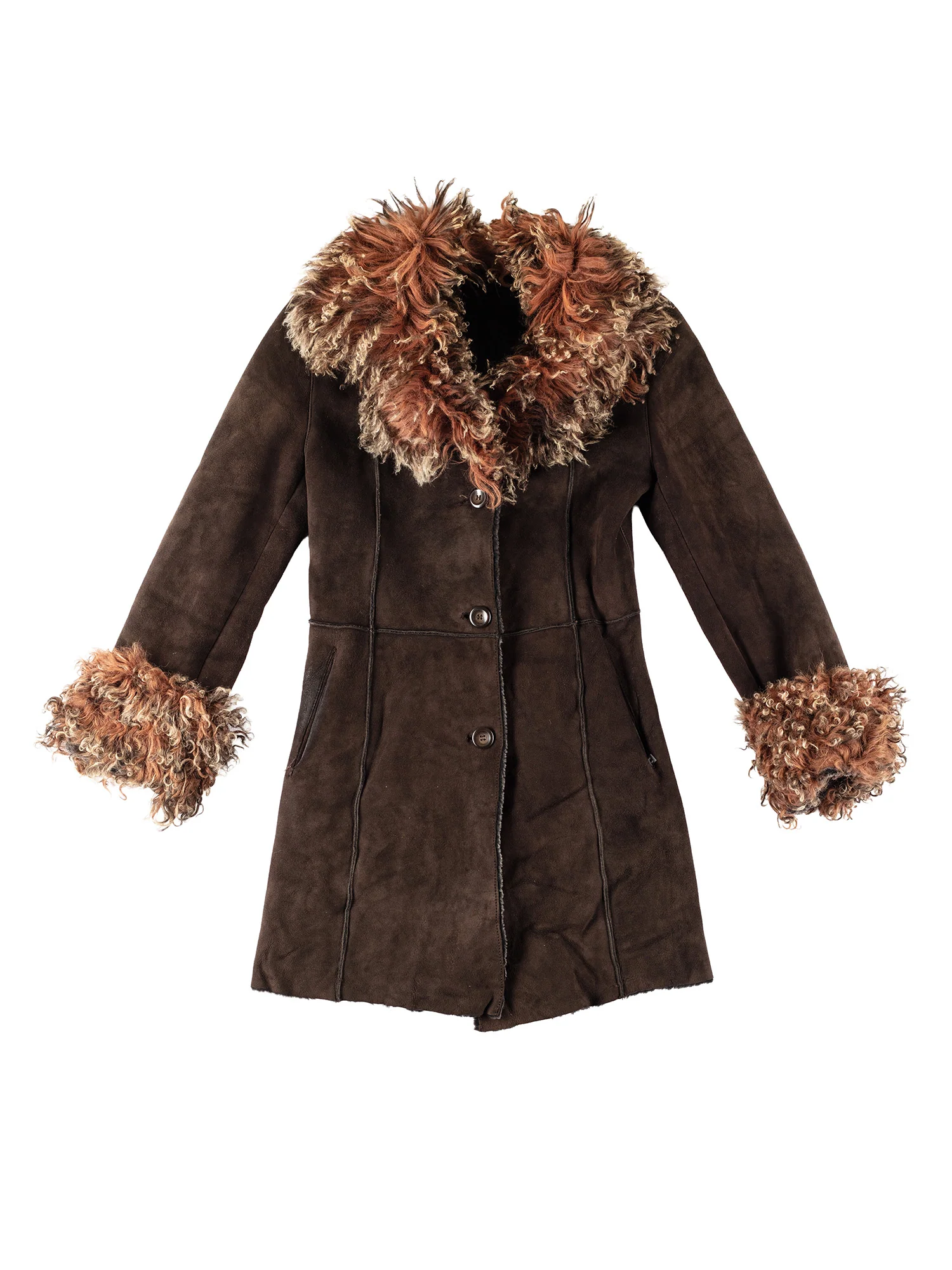 Vintage 70's Women Penny Lane Sheepskin Coat in Brown by Northern Grip