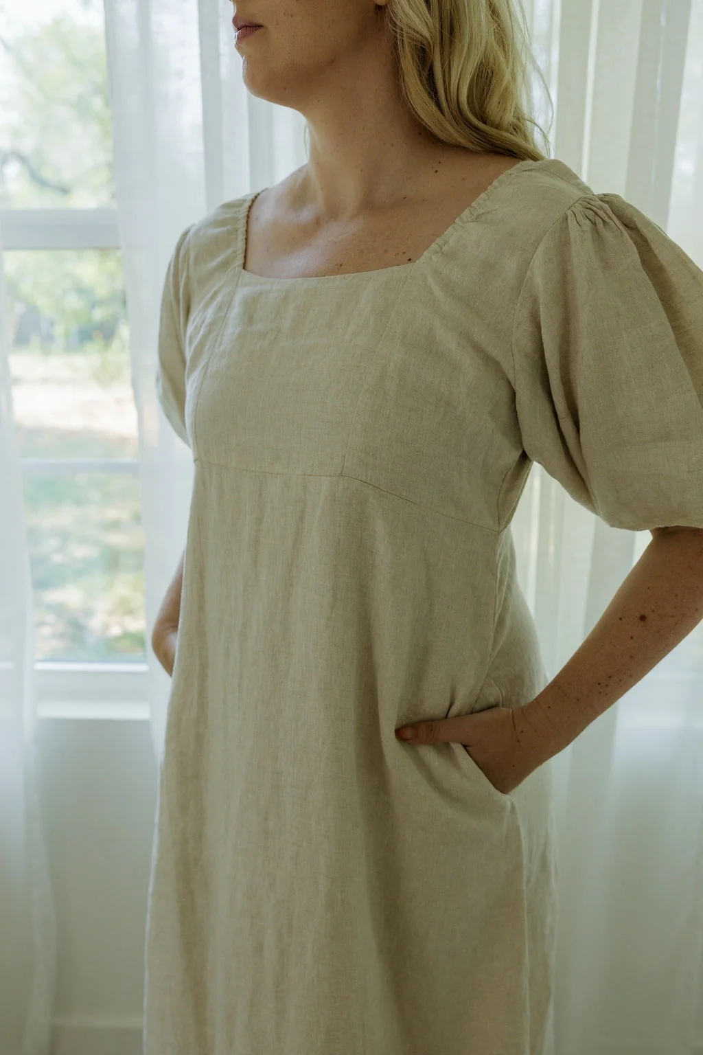 Sophia Maxi Dress - Oatmeal 100% Linen by Road to Rodanthe