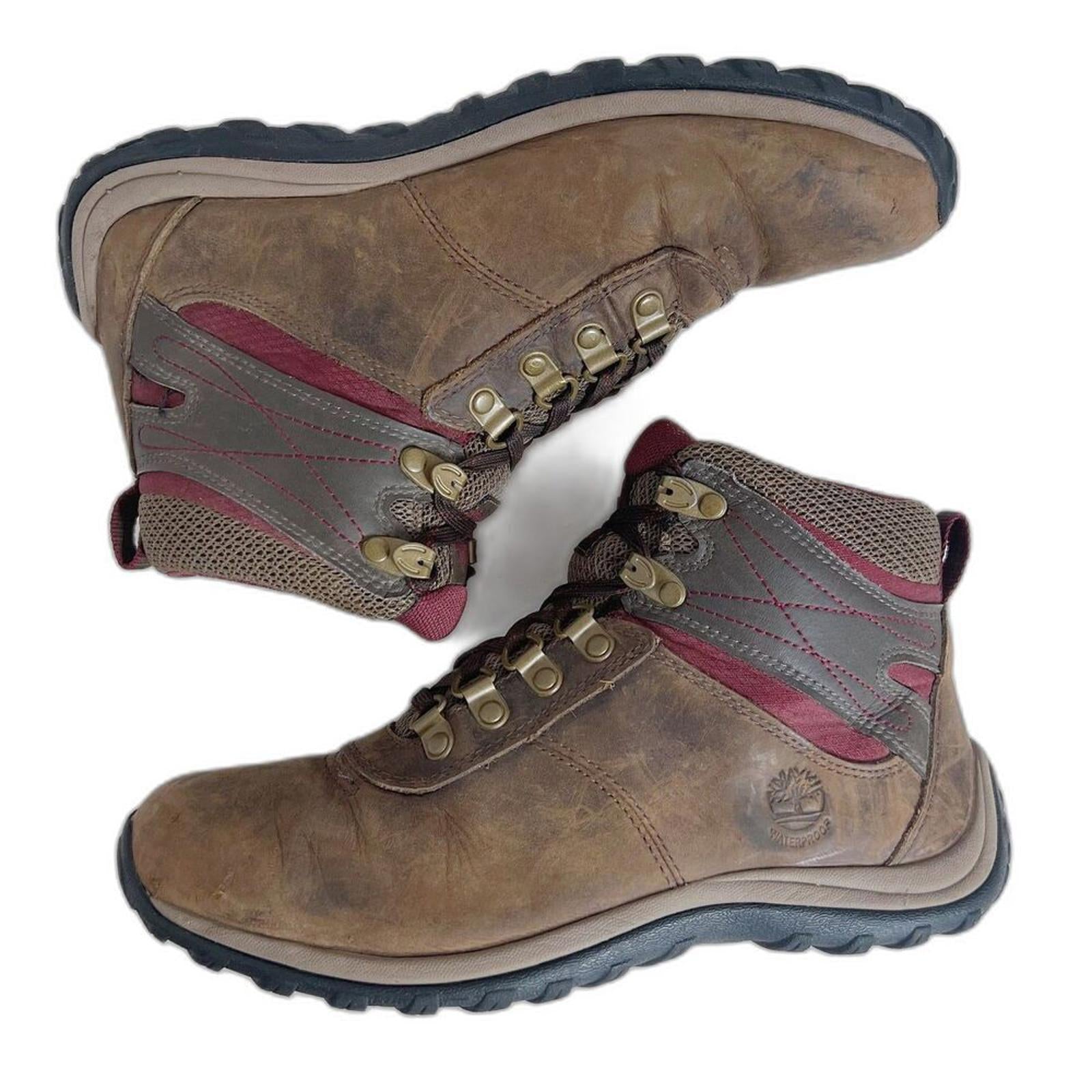 Timberland Women's Norwood Mid Waterproof Brown Leather Hiking Boots S by Hot Girl Secondhand