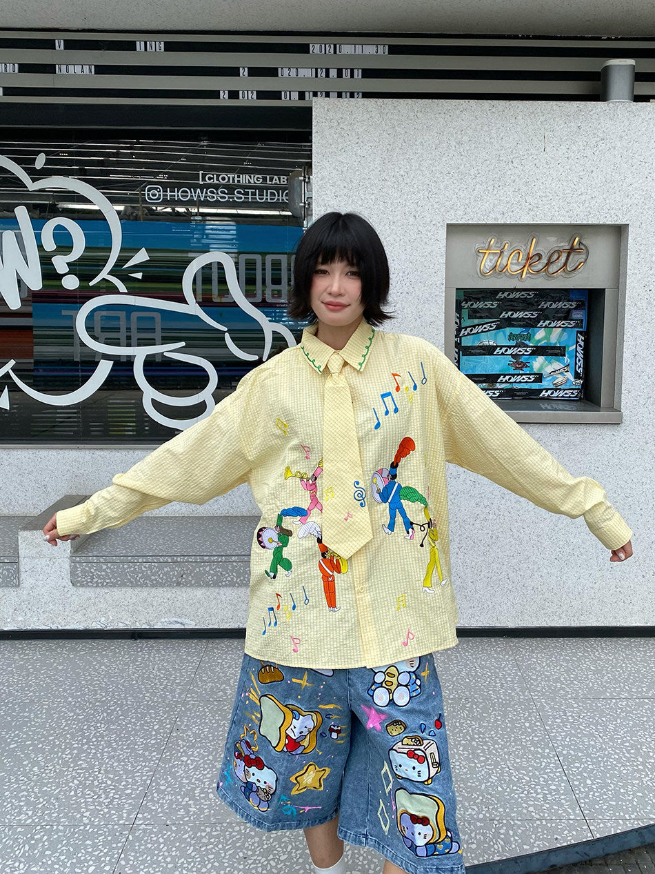 Kidcore Embroidered Plaid Shirt - BIBULU by Land Decora