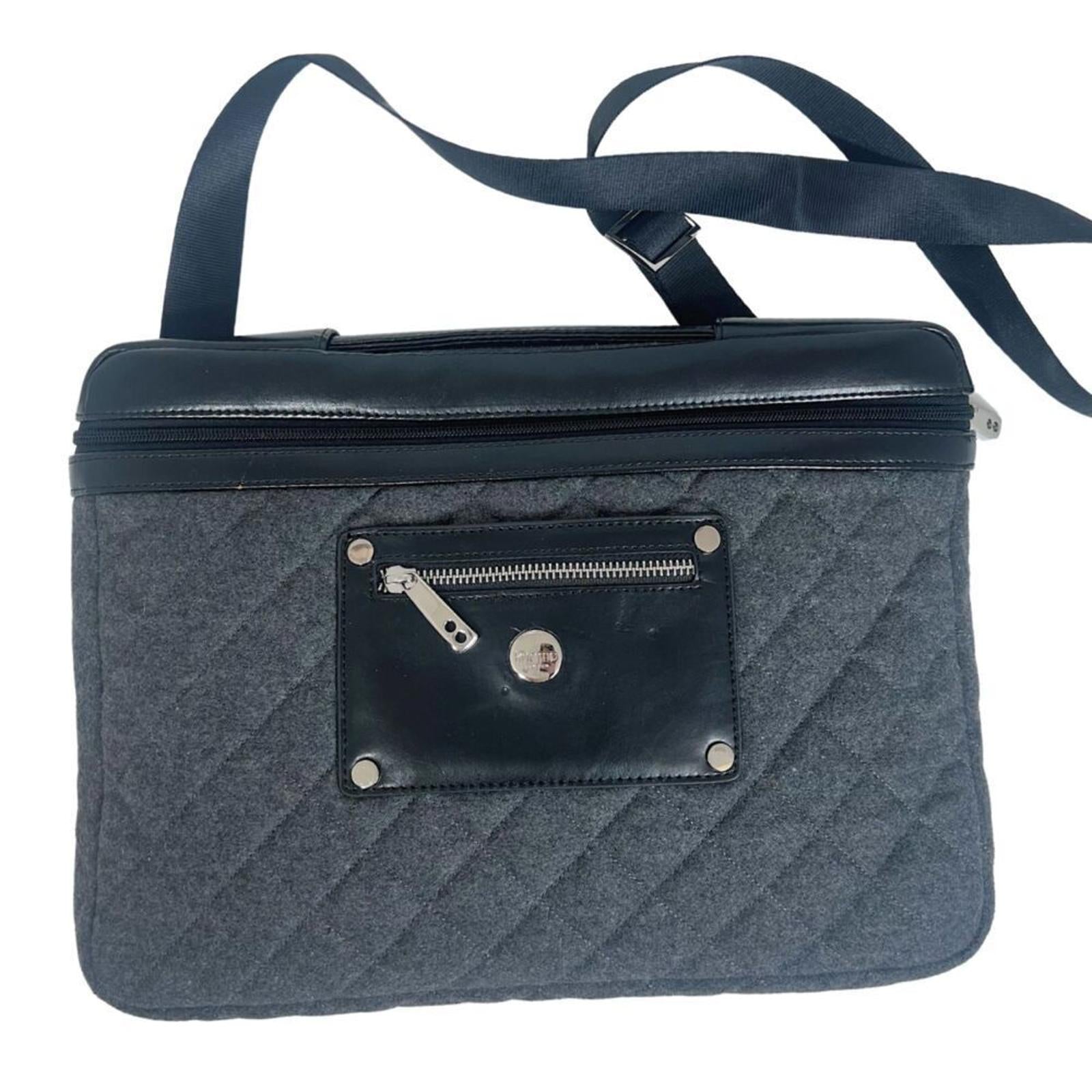Knomo London Alfie Laptop Bag Briefcase Work Bag Black Leather Quilted by Hot Girl Secondhand