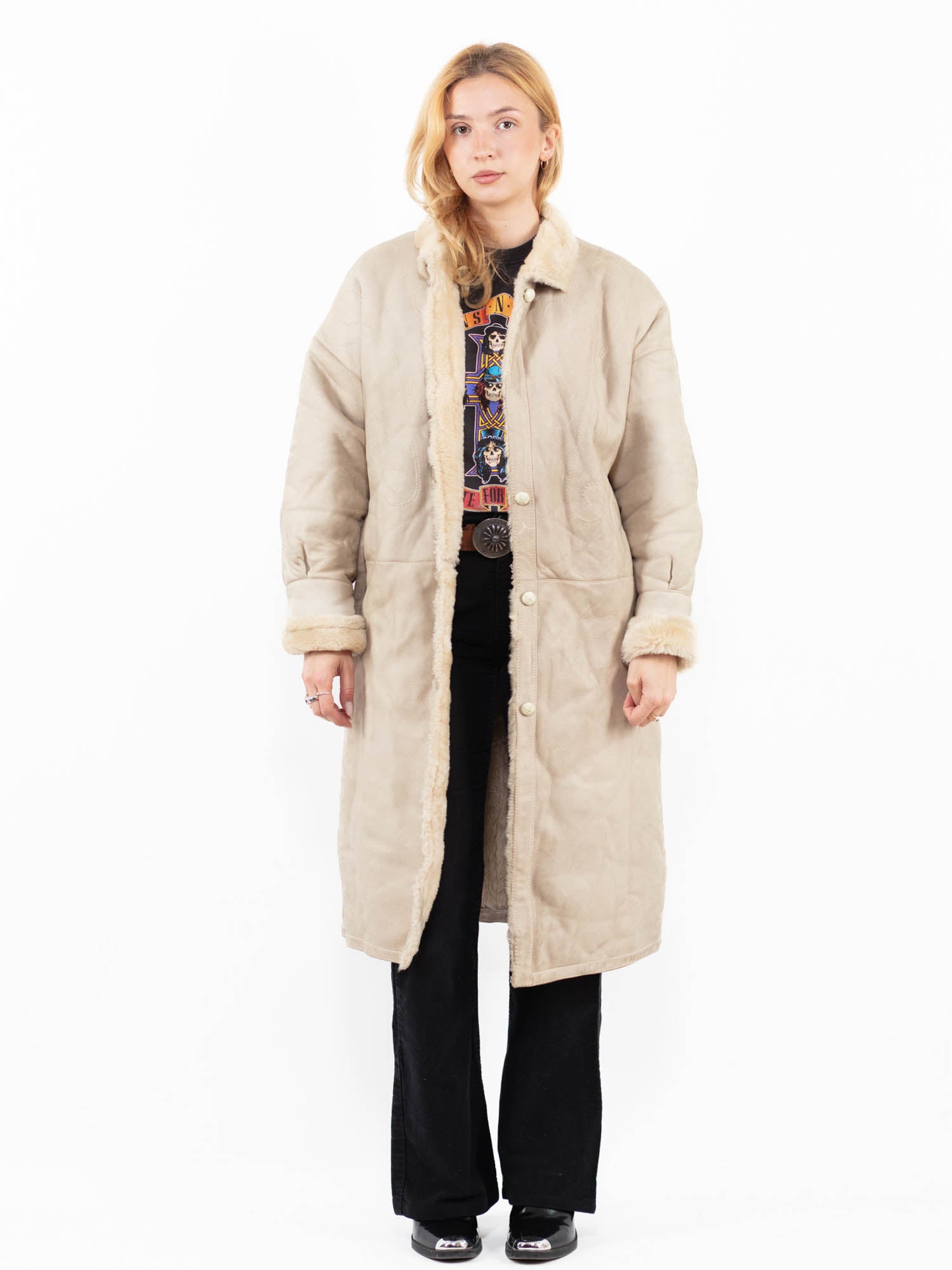 Vintage 80's Women Sheepskin in Beige by Northern Grip