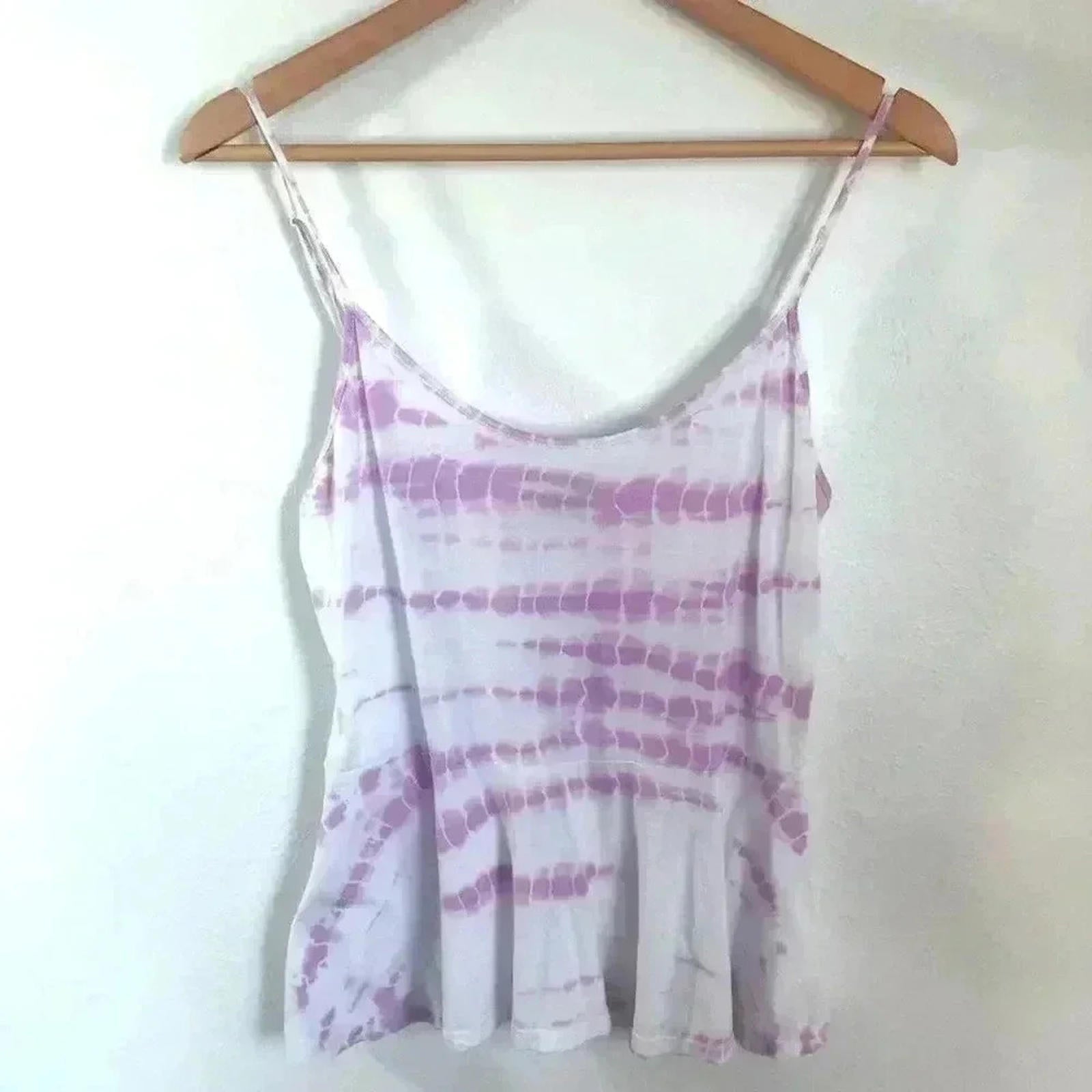Guess Purple White Tie Dye Peplum Tank Sleeveless Women's Size S by Hot Girl Secondhand