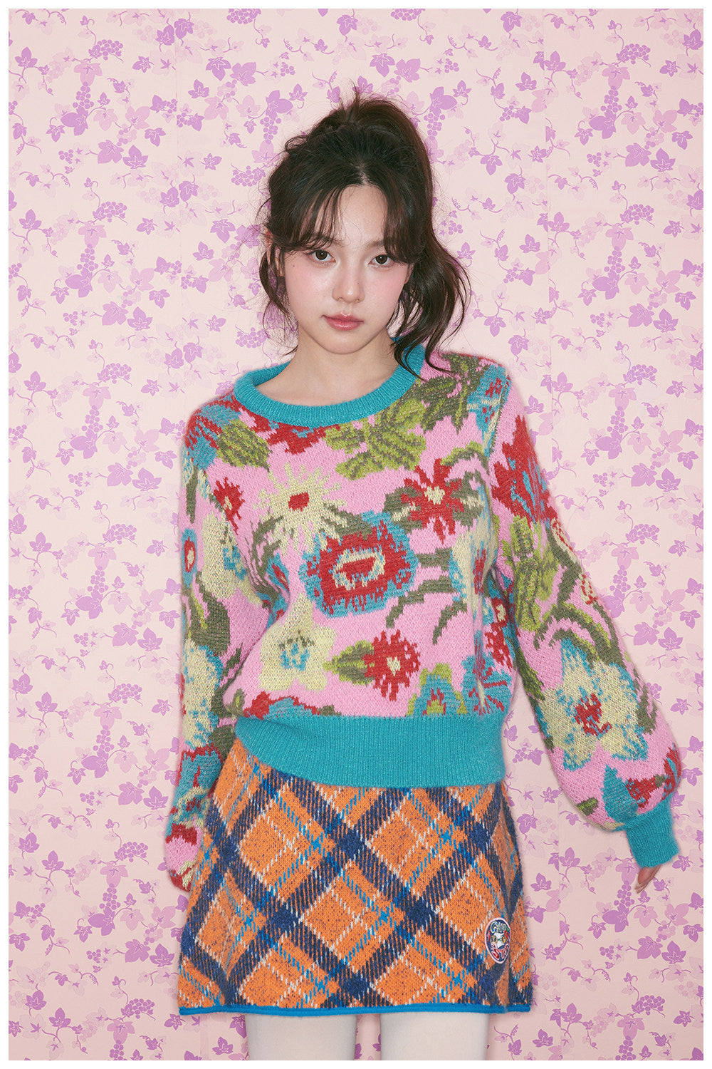 Kidcore Retro Floral Knit Sweater | tntntutu by Land Decora