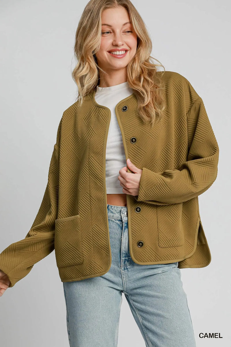 Umgee Textured Jacquard Jacket by RAËLIV