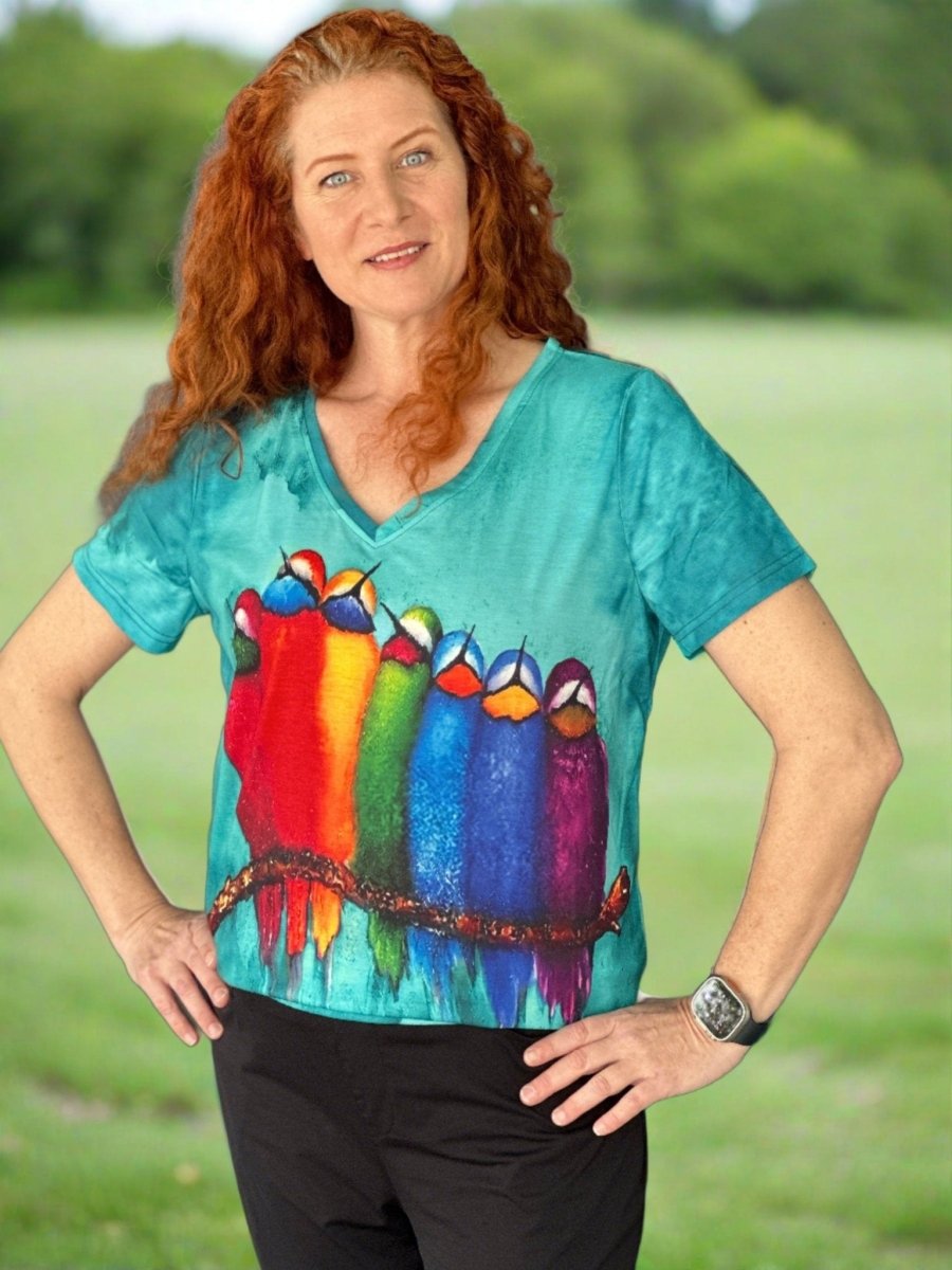Birdie V-Neck Short Sleeve Shirt by Putter Girl