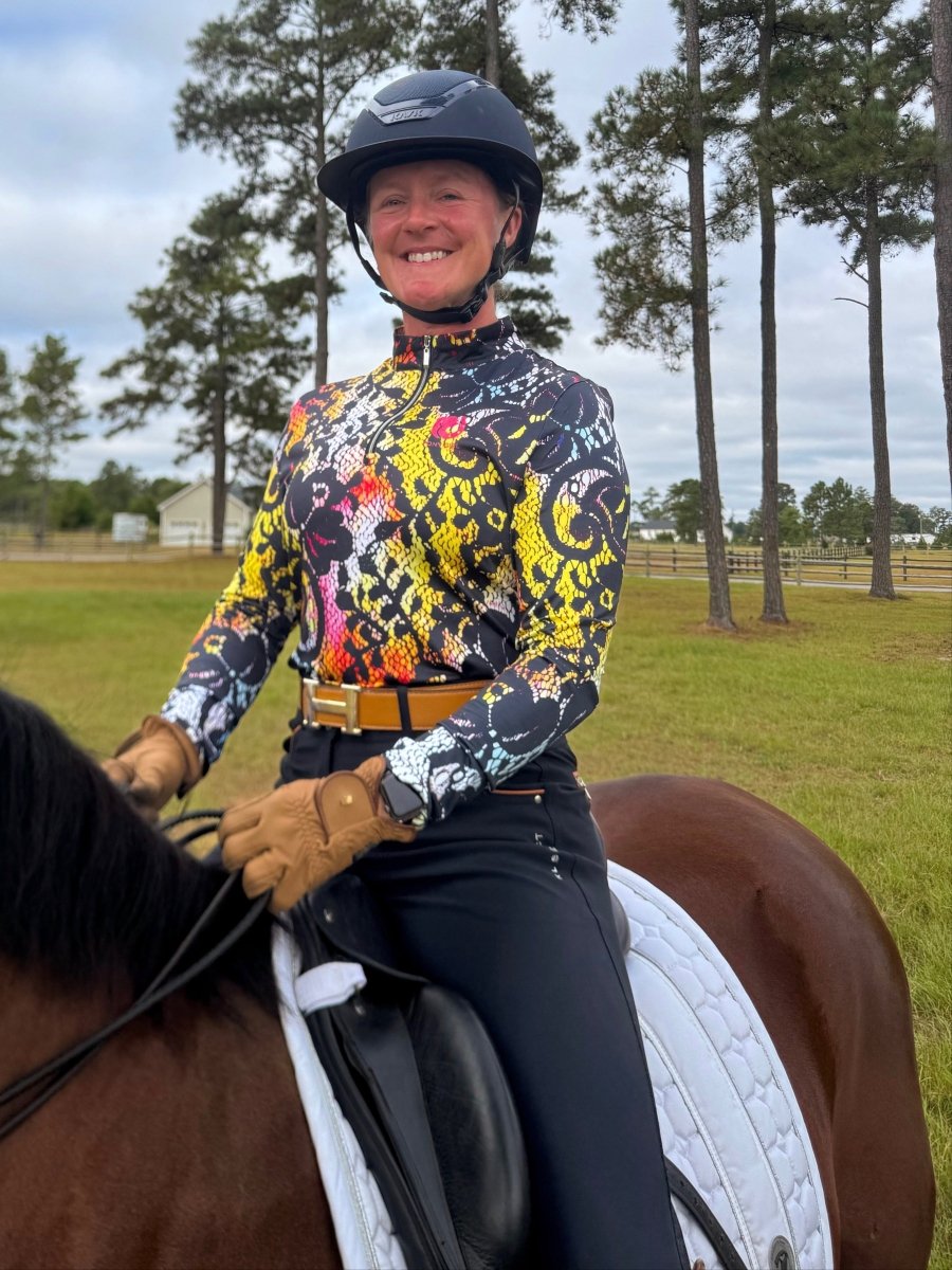 Black Lace Long Sleeve Polo by Putter Girl