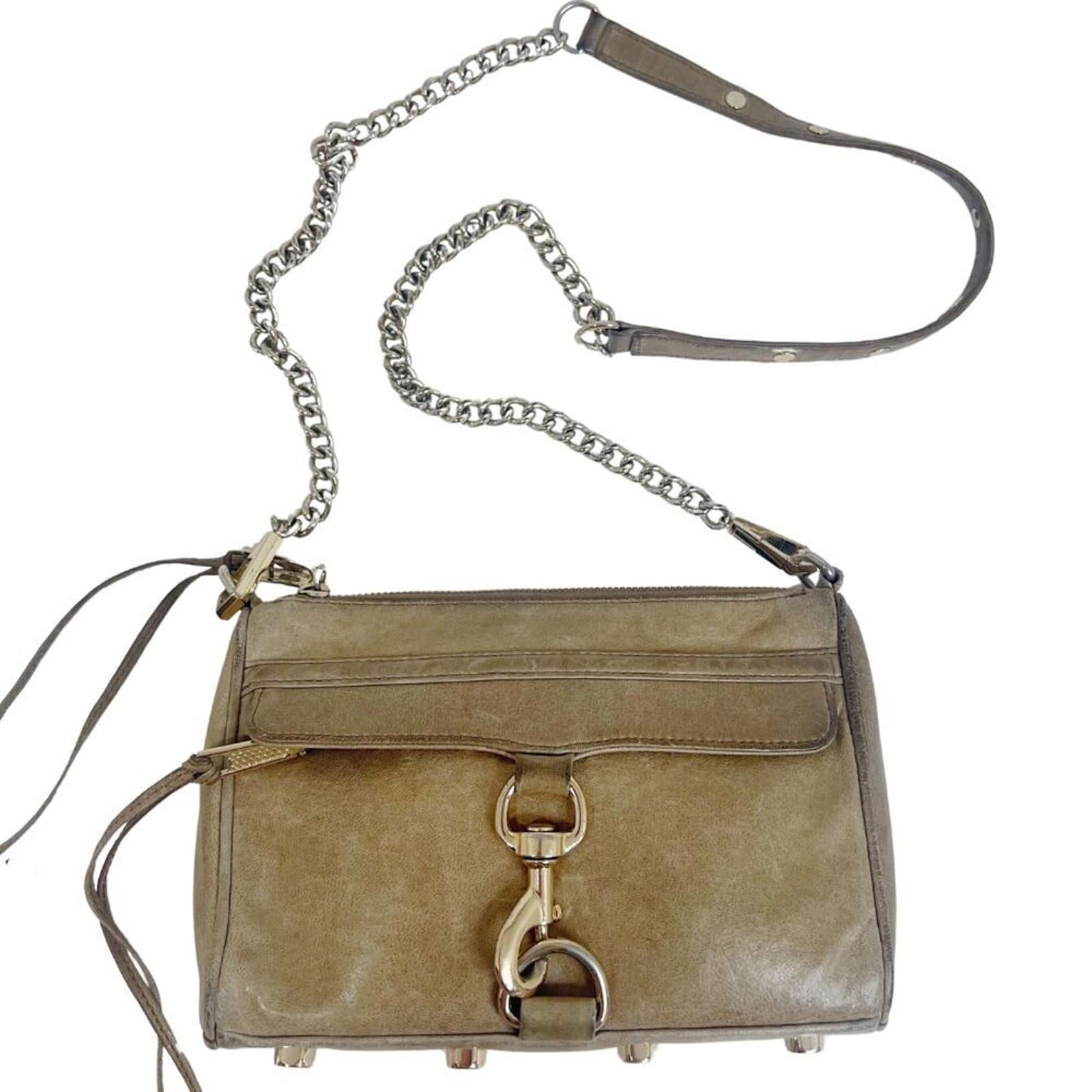 Rebecca Minkoff M.A.C. Taupe Leather Crossbody Bag Purse by Hot Girl Secondhand