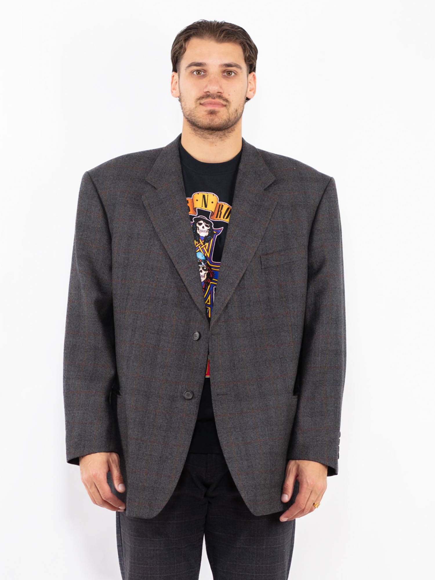 Vintage 90's Men Wool Blazer Jacket in Blue by Northern Grip