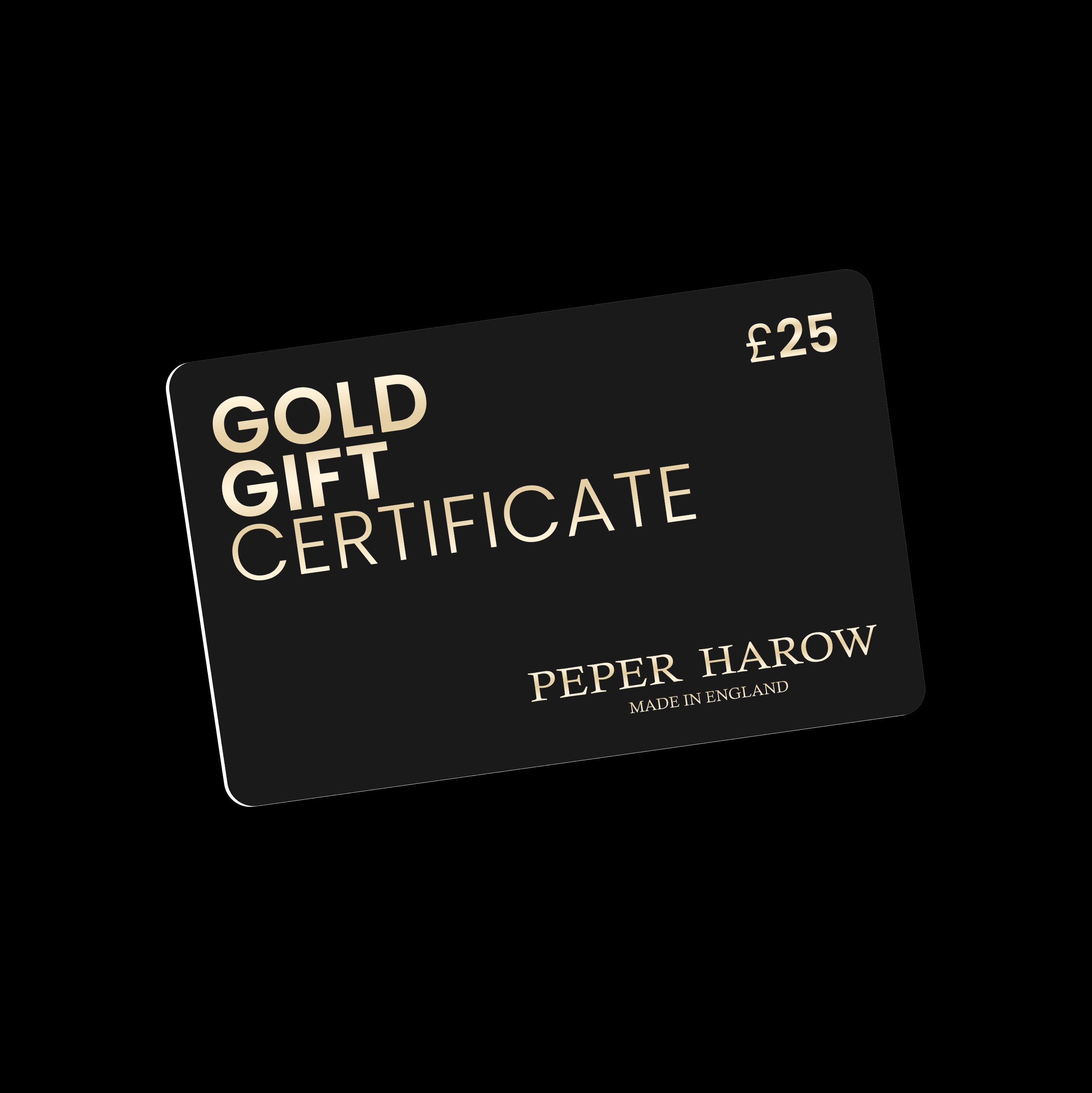 Gold Gift Certificate by Peper Harow