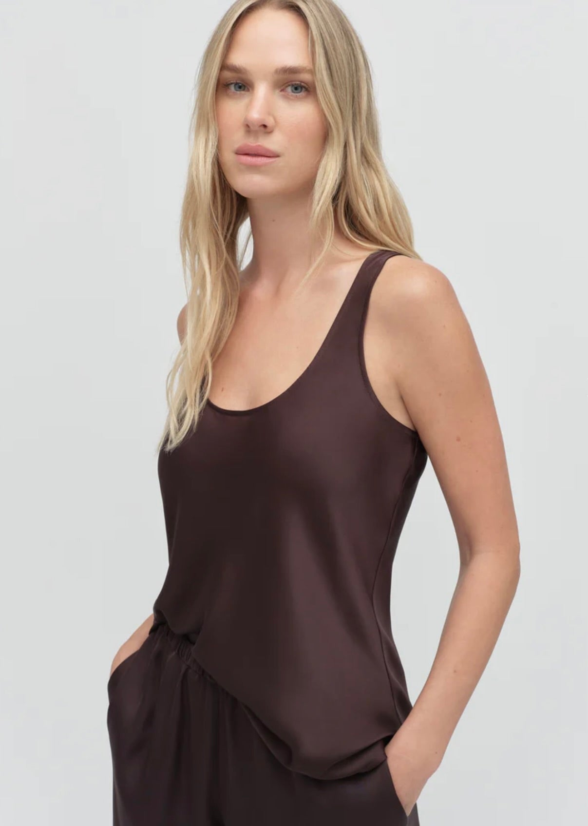 Favorite Daughter The Clean Cut Tank in Espresso by Sierra Deene