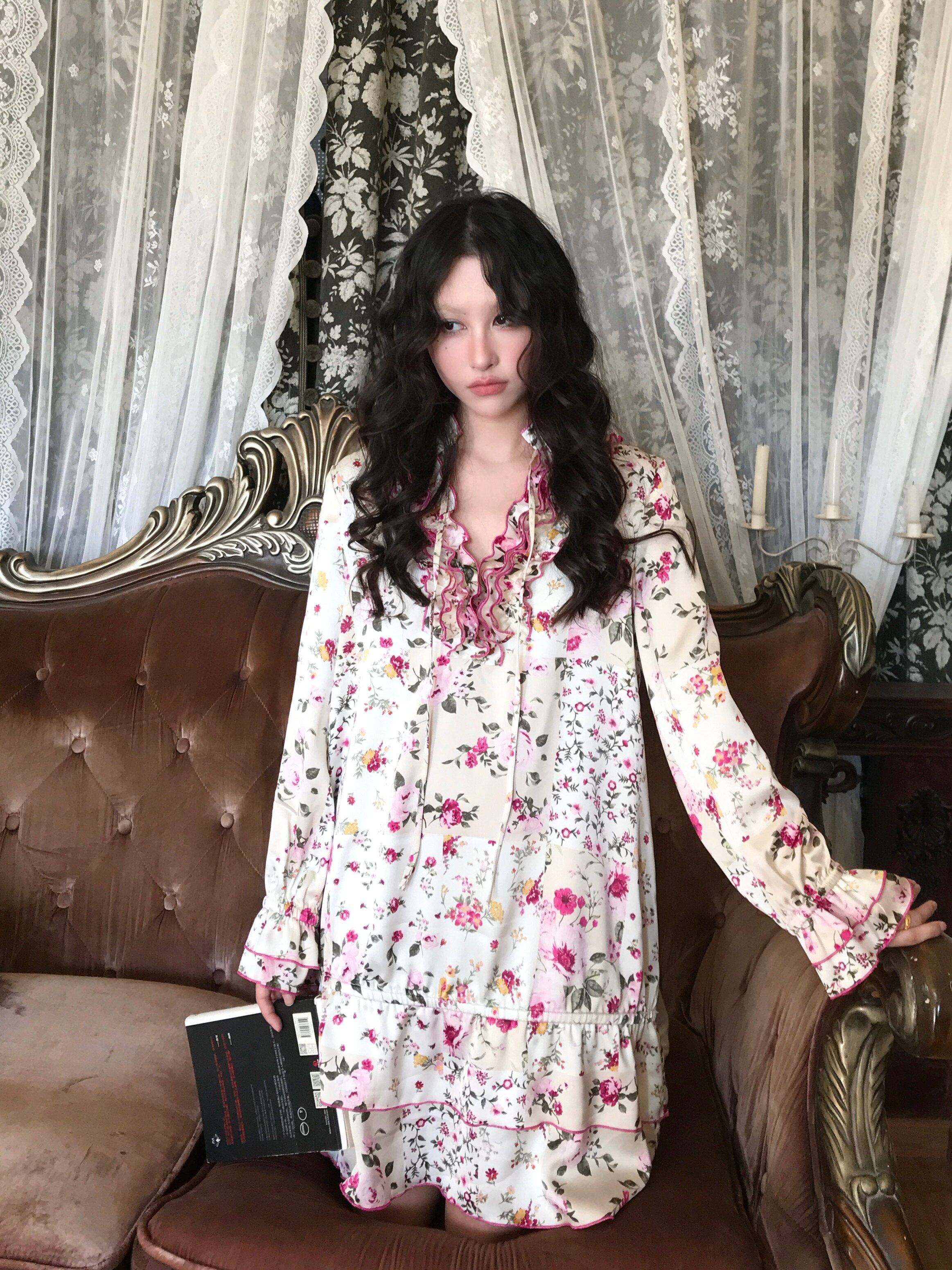 Vintage Patchwork Floral Dress - HIBABAO by Land Decora