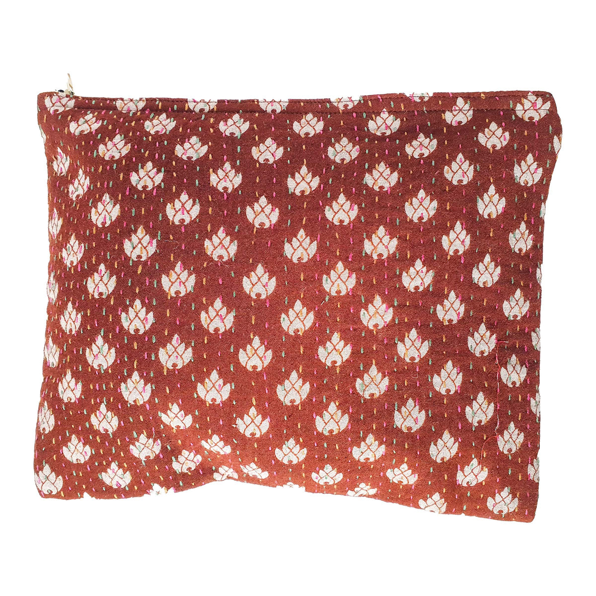 Upcycled sari clutch with kantha stitch by Shakti.ism