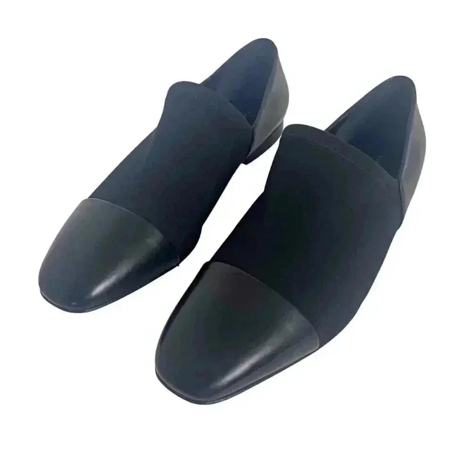 Via. Spiga Tate Black Leather and Neoprene Slip Ons Women's Size 9.5 by Hot Girl Secondhand