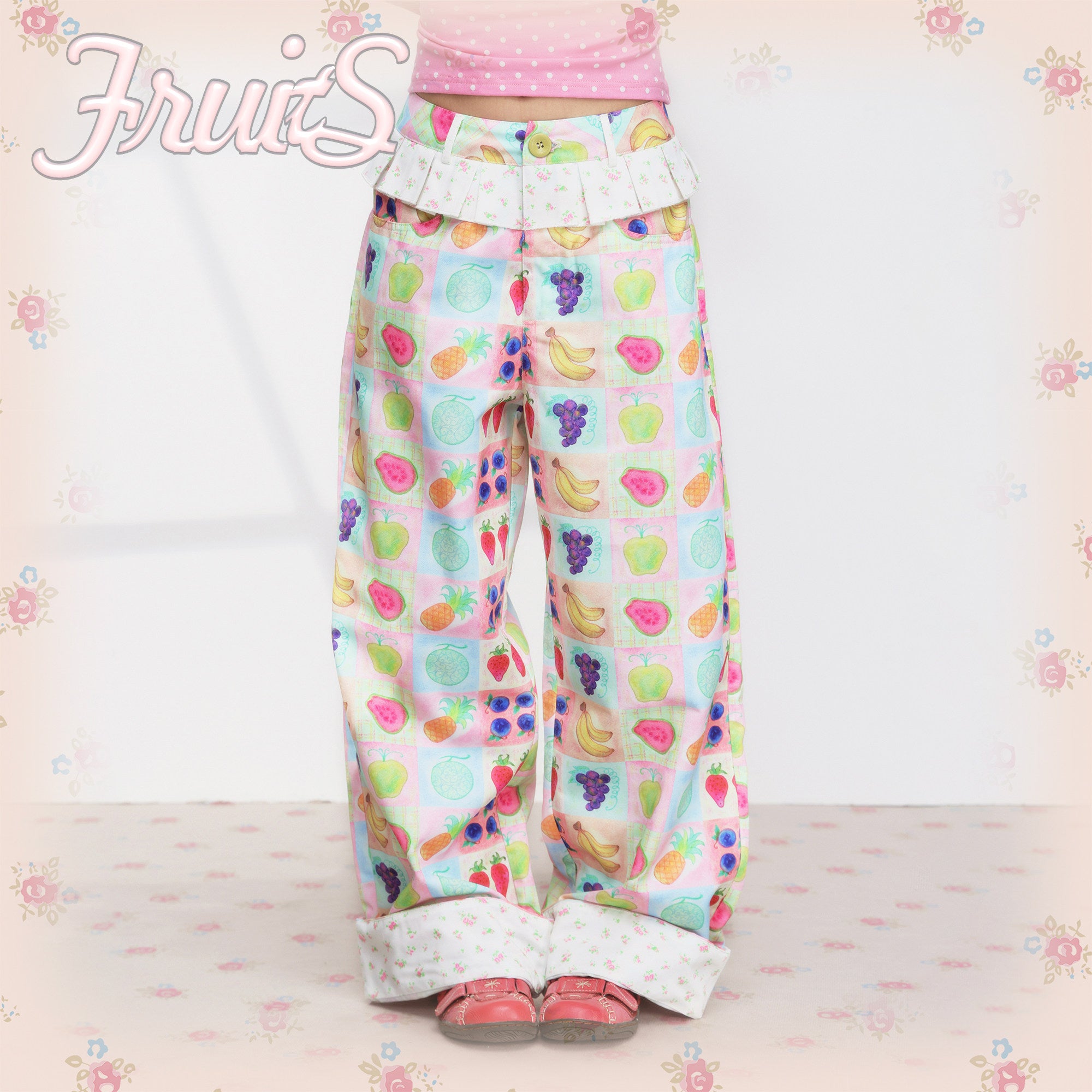 Floral Pleated Trousers - FRUITS by Land Decora