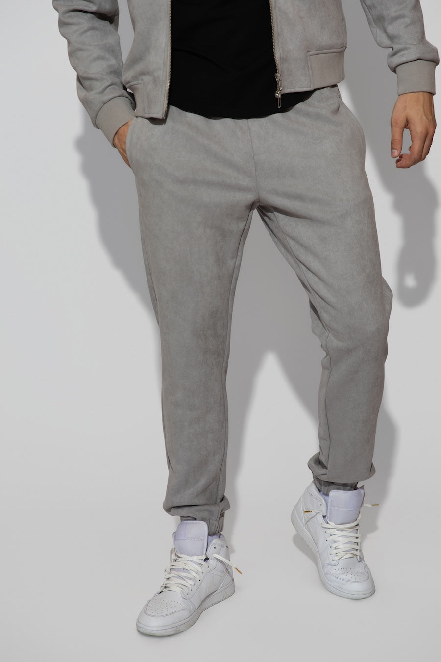 Noah Butter Suede Ivory Stretch Skinny Jogger by MONFRERE