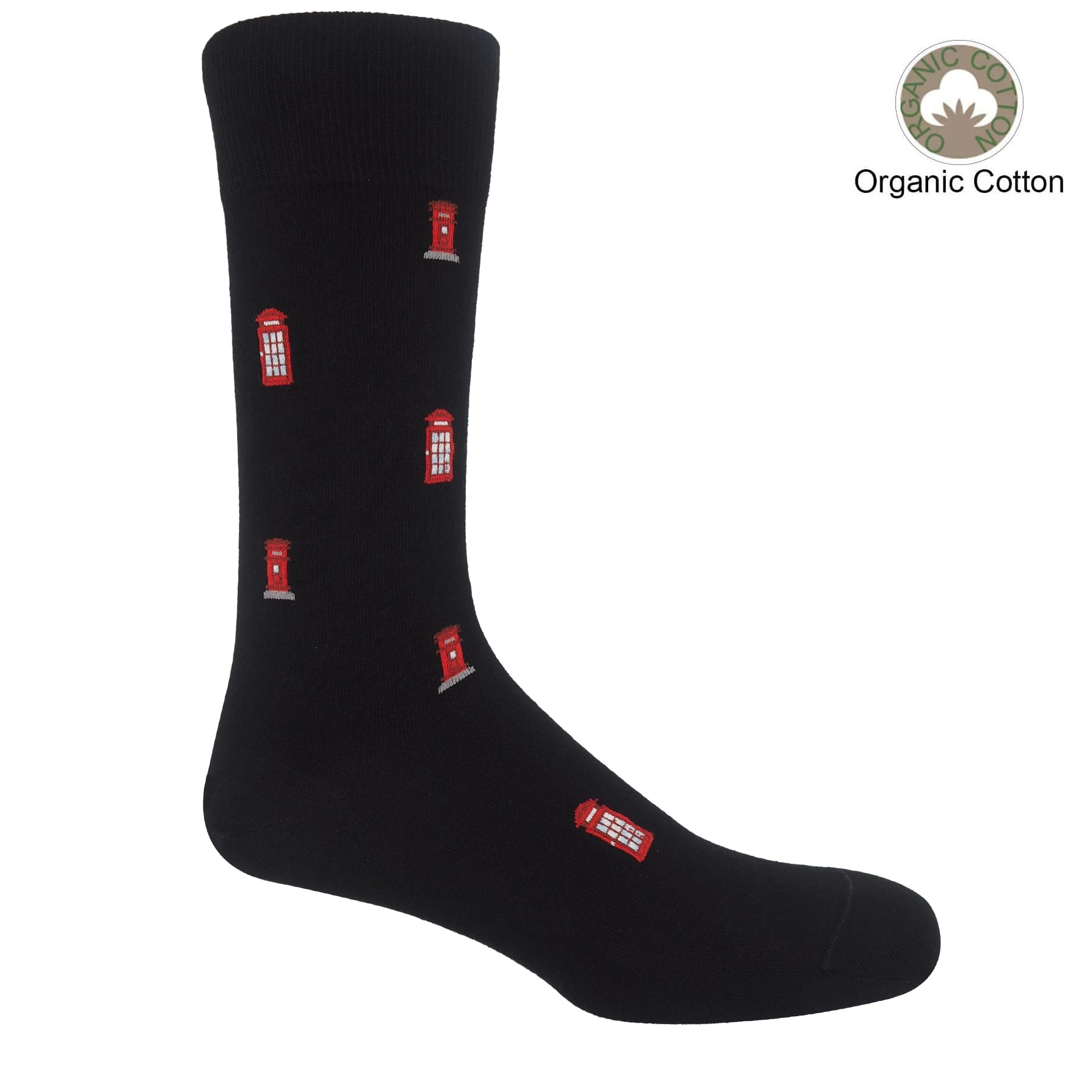 Post Box Men's Socks - Black by Peper Harow