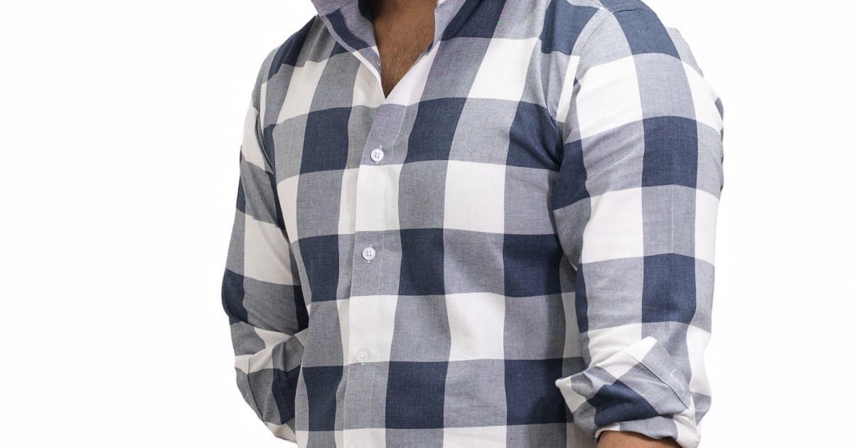 Steelshade — Grey & White Checkered Shirt by Attirity