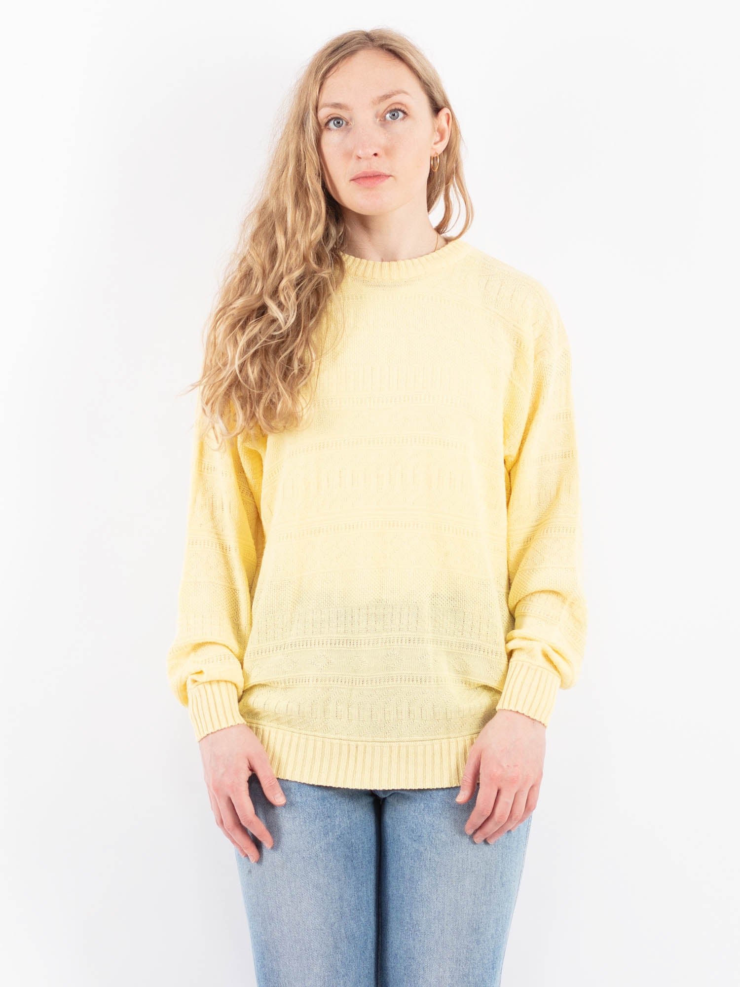 Vintage 90's Women Wool Blend Sweater in Yellow by Northern Grip
