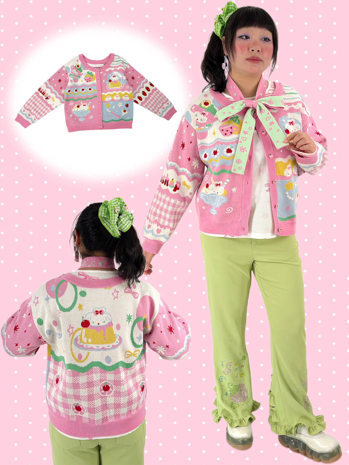 Strawberry Puppy Cotton Cardigan - shishihshop by Land Decora