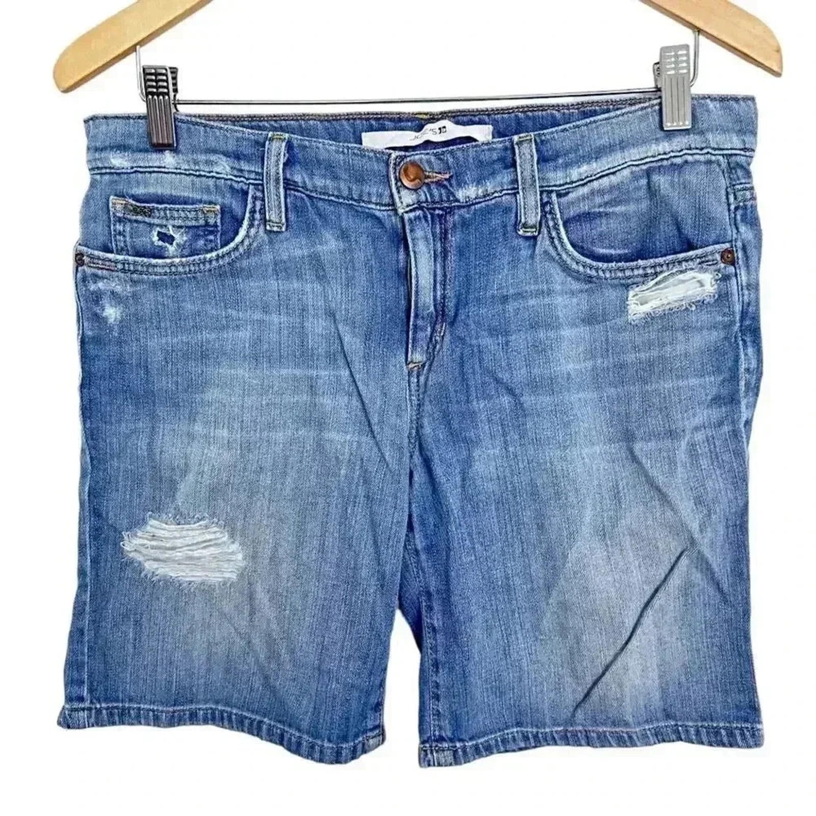 Joe's Jeans Medium Wash Distressed Jean Denim Shorts Low Rise Women's by Hot Girl Secondhand