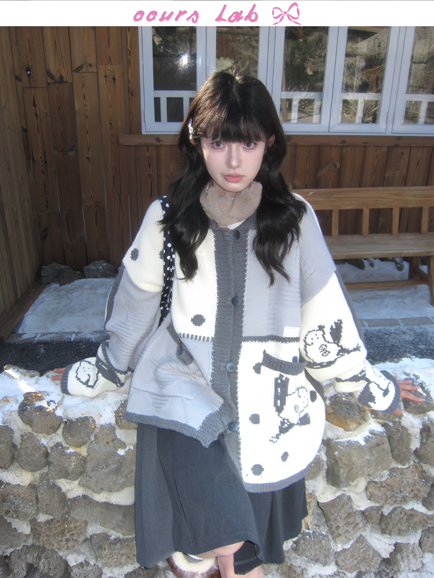 Christmas Puppy Jacquard Cardigan - OOURSLAB by Land Decora