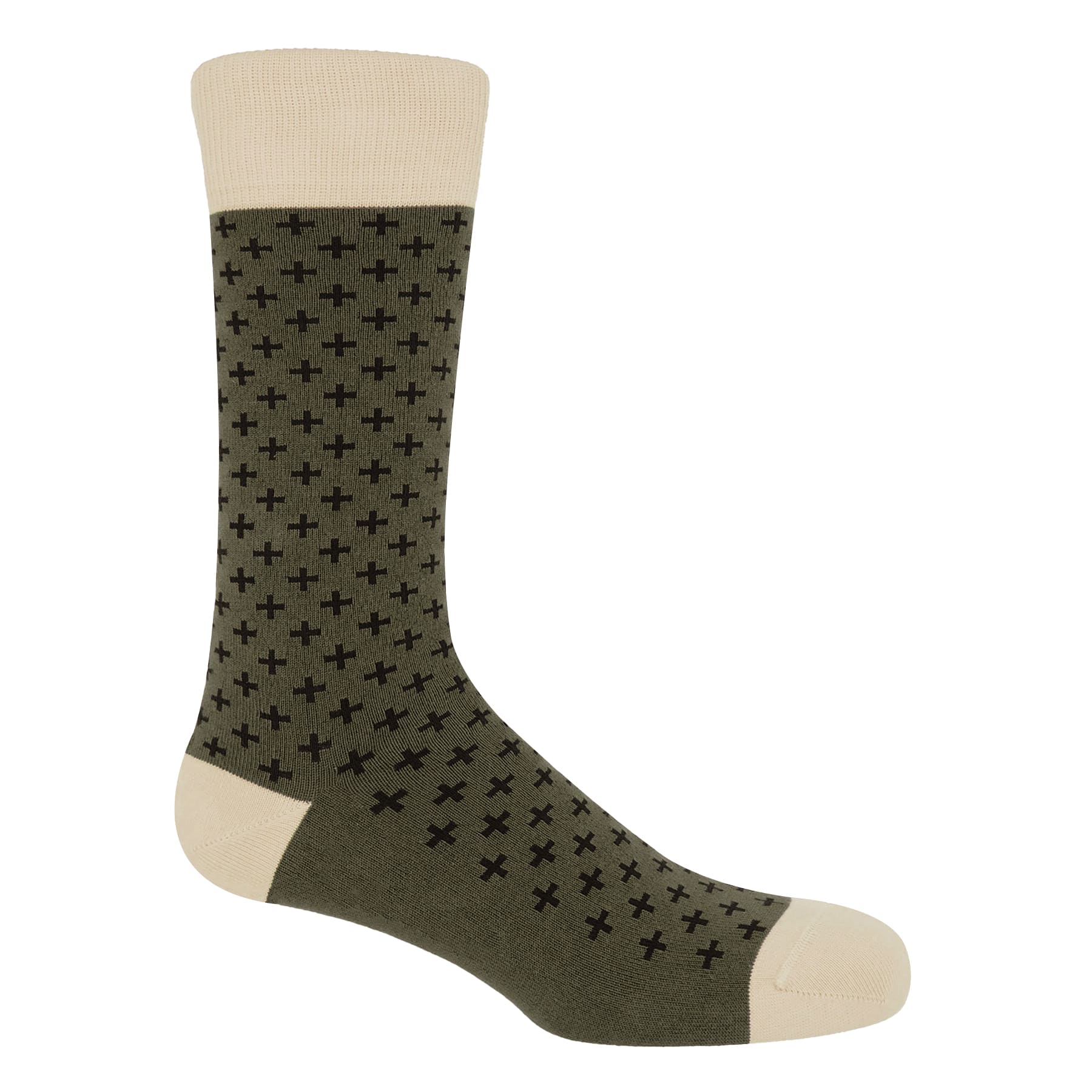 Crosslet Men's Socks - Army Green by Peper Harow