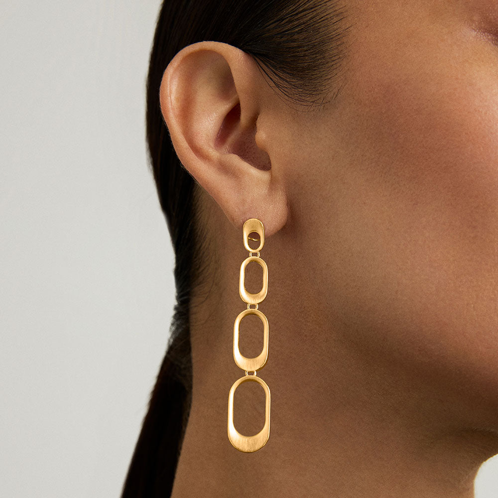 Bleecker Statement Drop Earrings in Gold by Sierra Deene