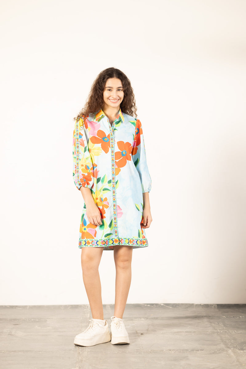 FLORAL SKY AVA DRESS by Maude Vivante