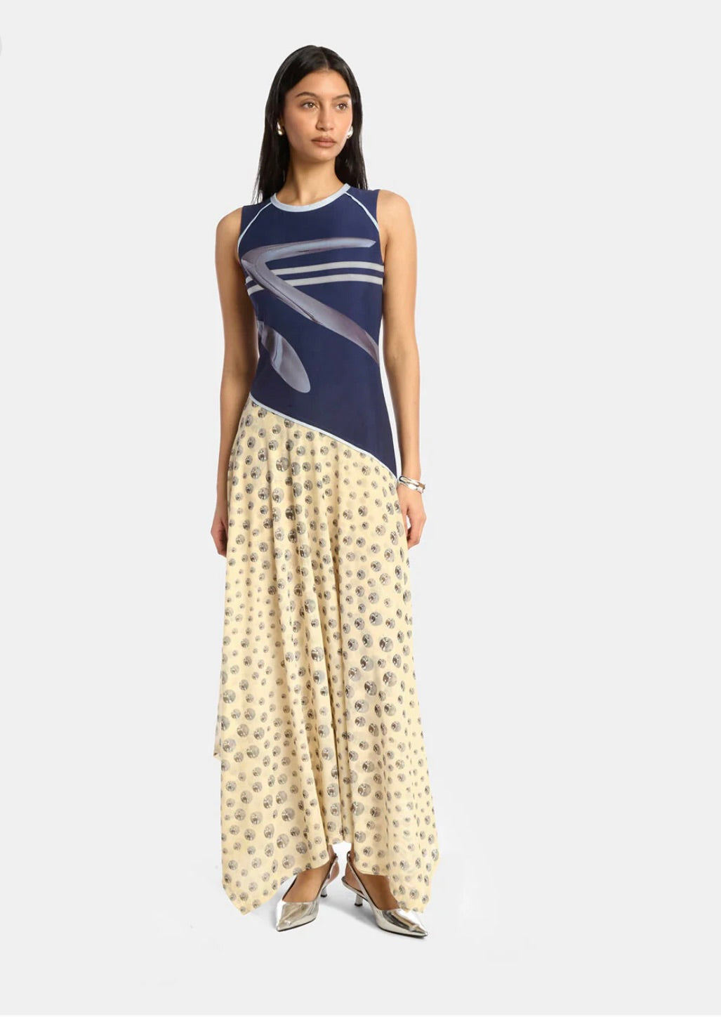 Kate Barton Printed Racer Handkerchief Dress by Sierra Deene