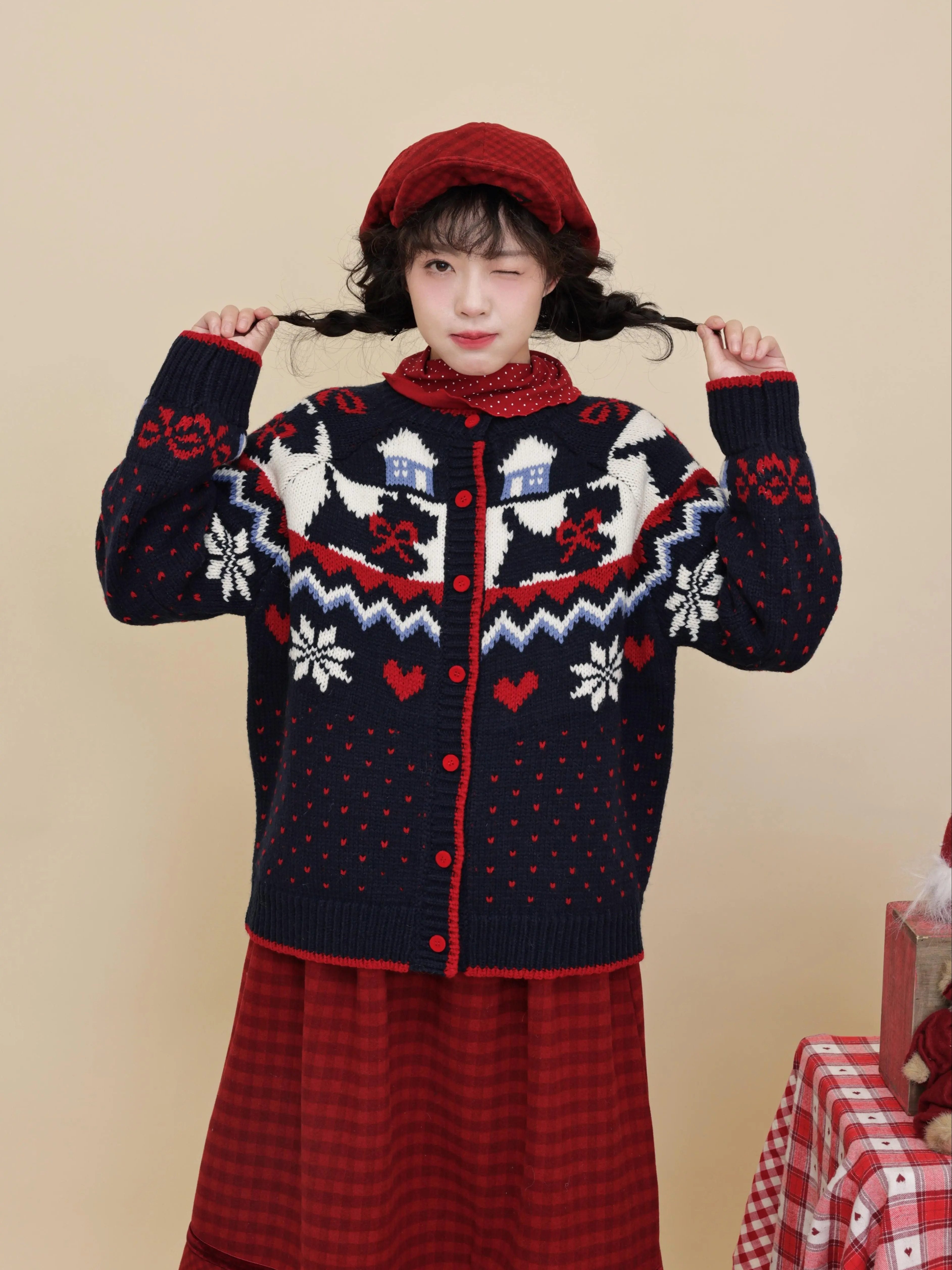 Kawaii Fair Isle Dog Knit Sweater - SemenCoicis by Land Decora