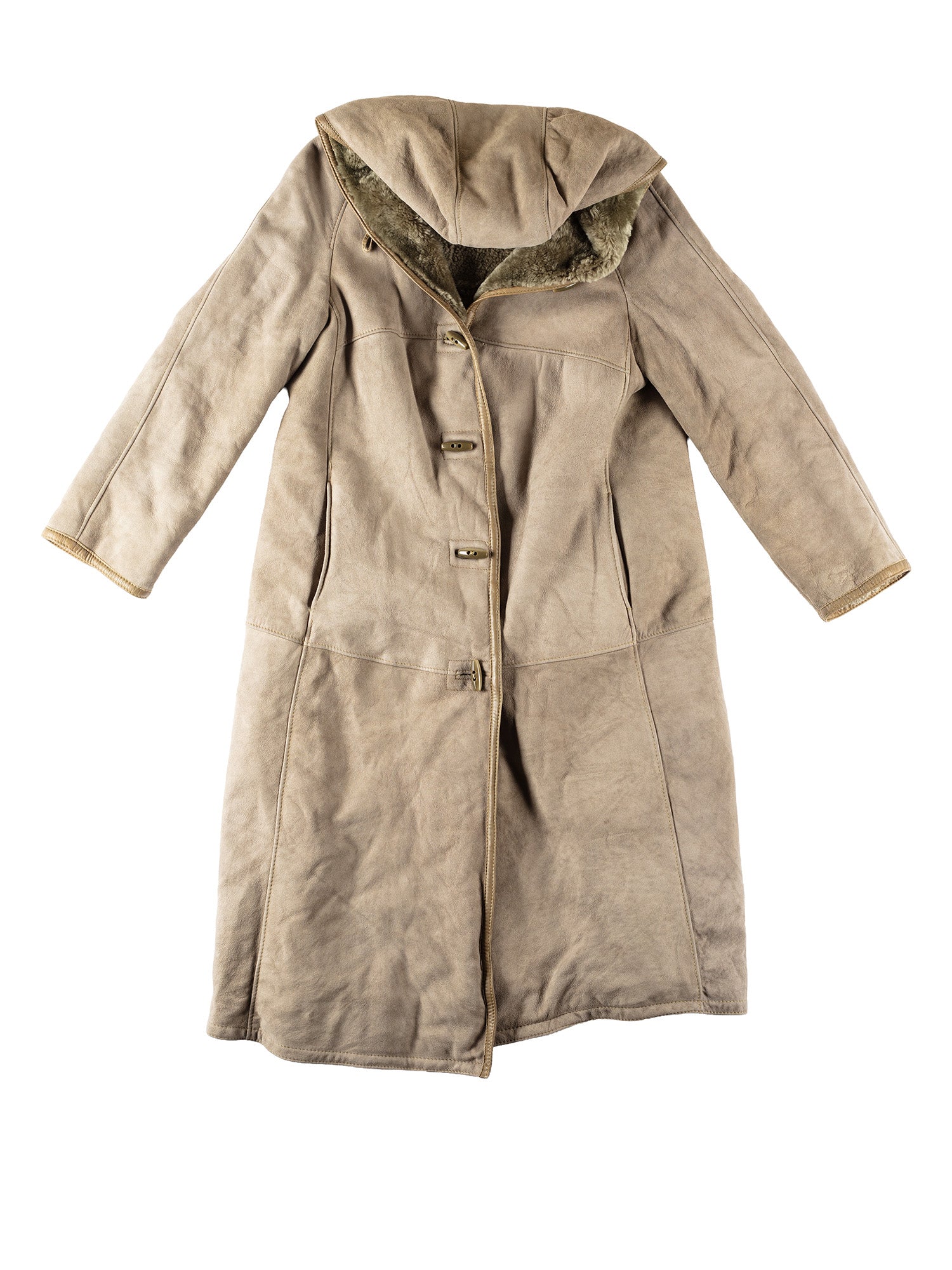 Vintage 80's Women Sheepskin Coat in Gray by Northern Grip