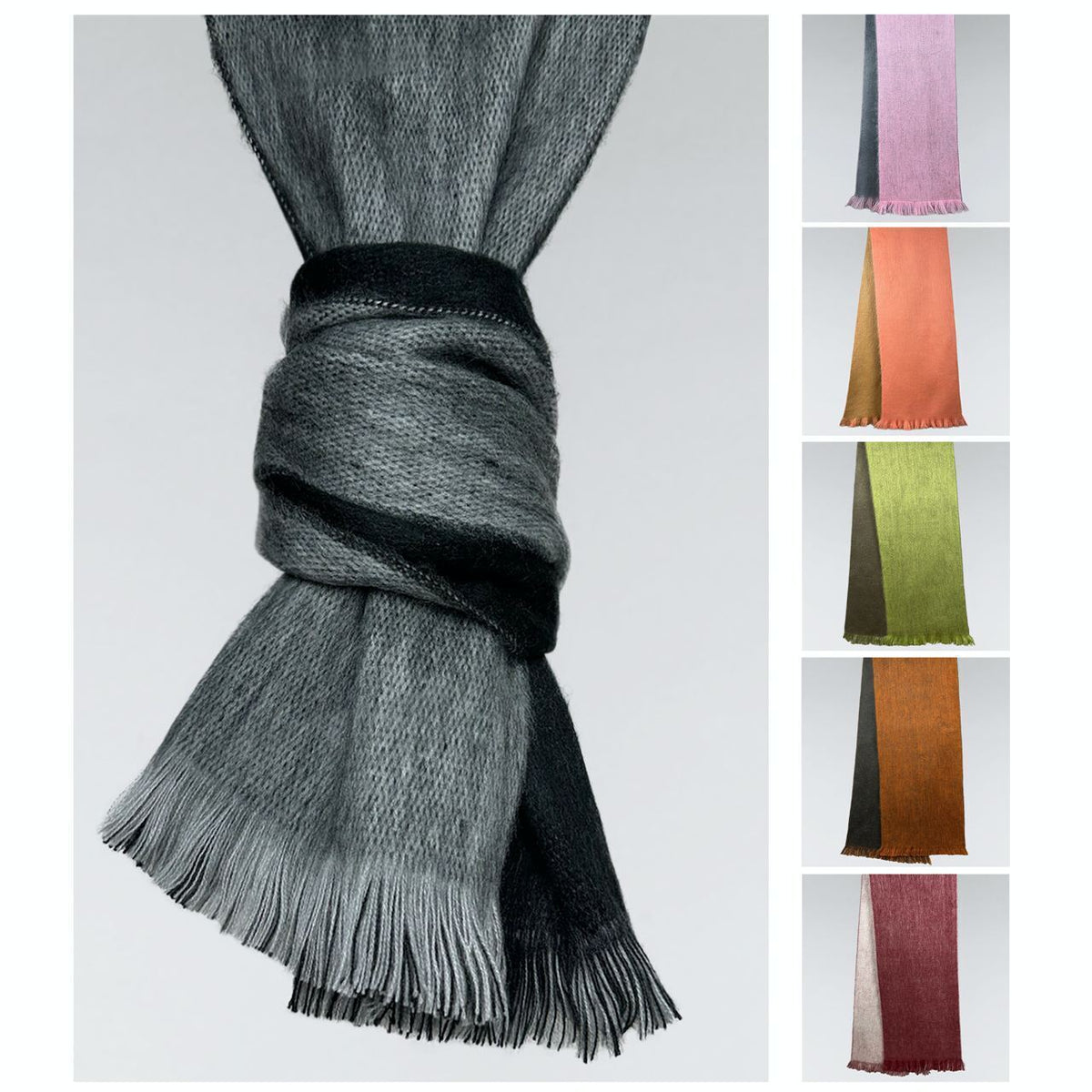 Alpaca Wool Scarves - Dual-Tone, Brushed Finish - Authentic Ecuadorian by ECUALAMA