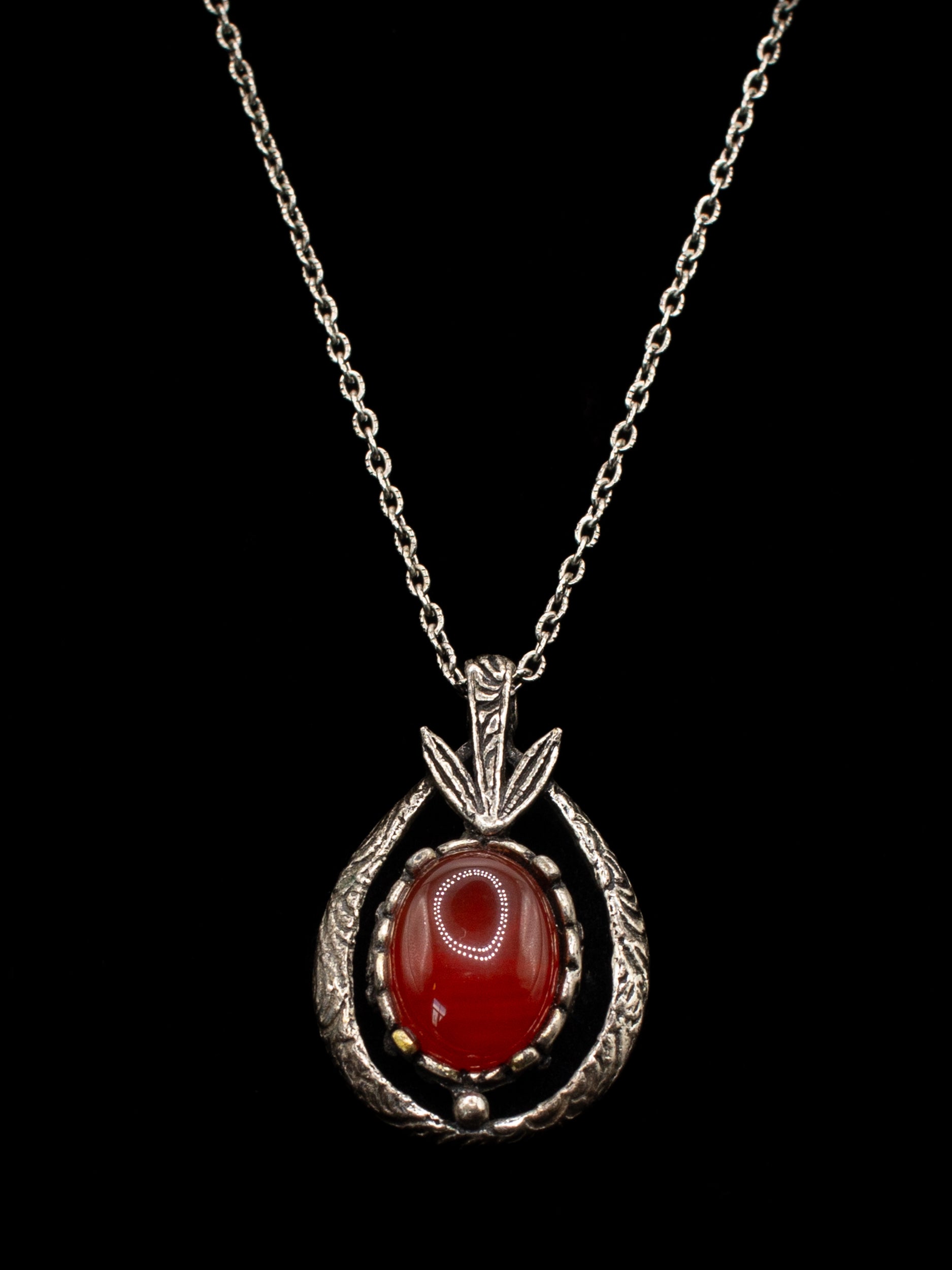 Vintage 70's Miracle Scottish Carnelian Pendant Necklace by Northern Grip