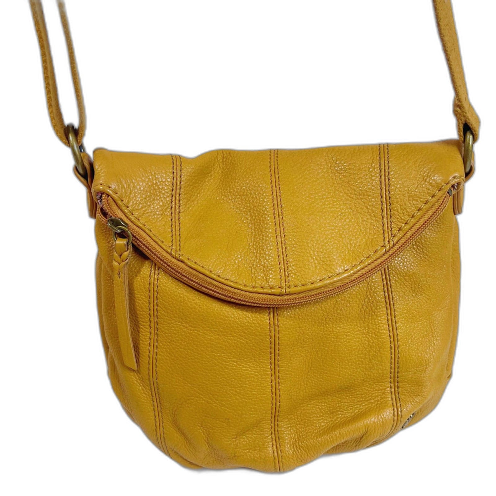 The Sak Deena Crossbody Bag Mustard Yellow Leather Purse by Hot Girl Secondhand