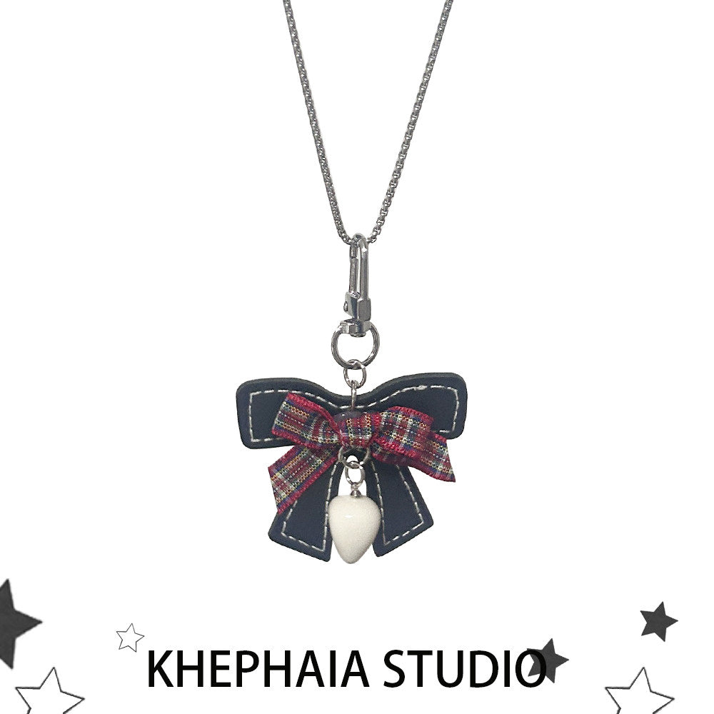 Y2K Red Bow Necklace - KHEPHAIA by Land Decora